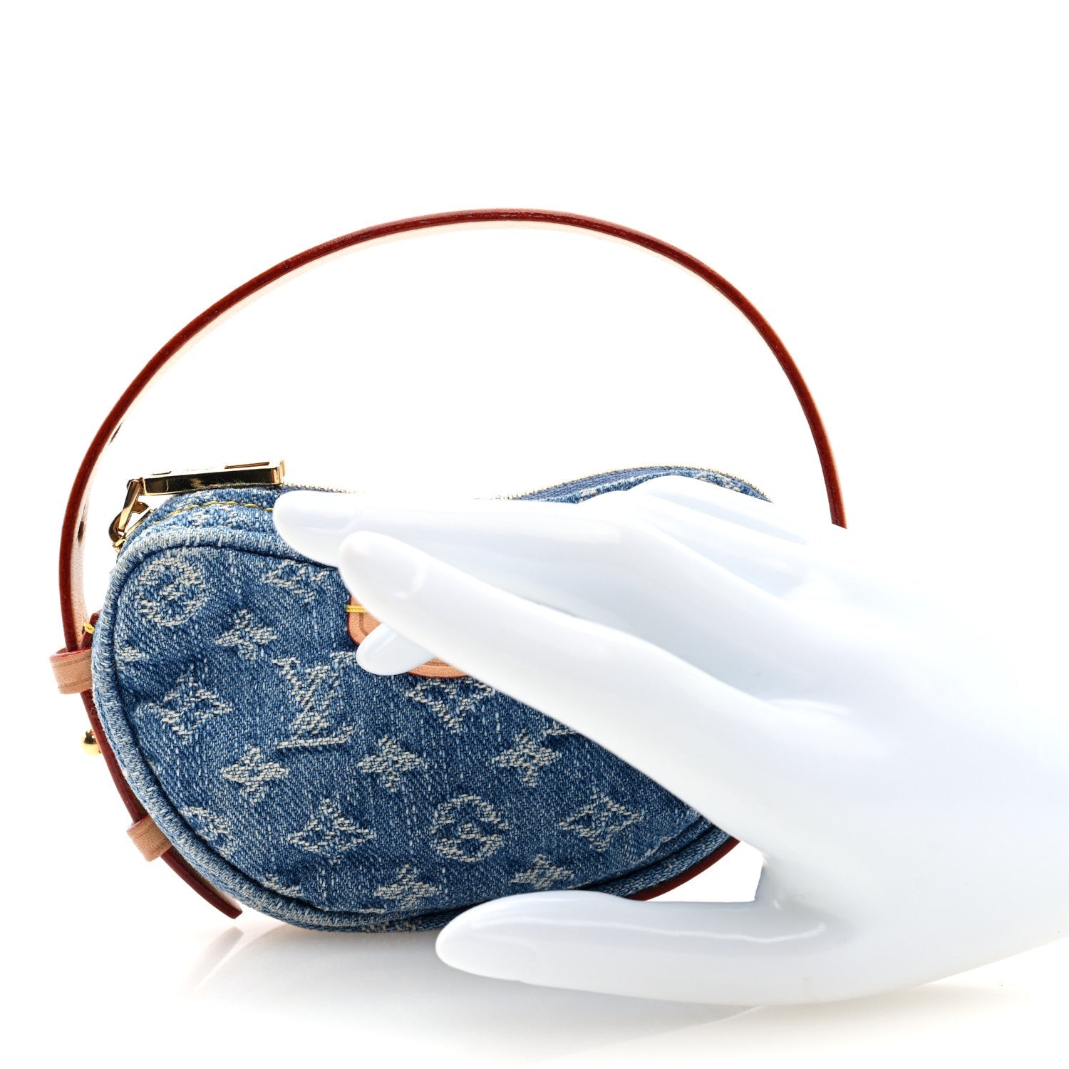 Monogram Denim Croissant Pochette Blue