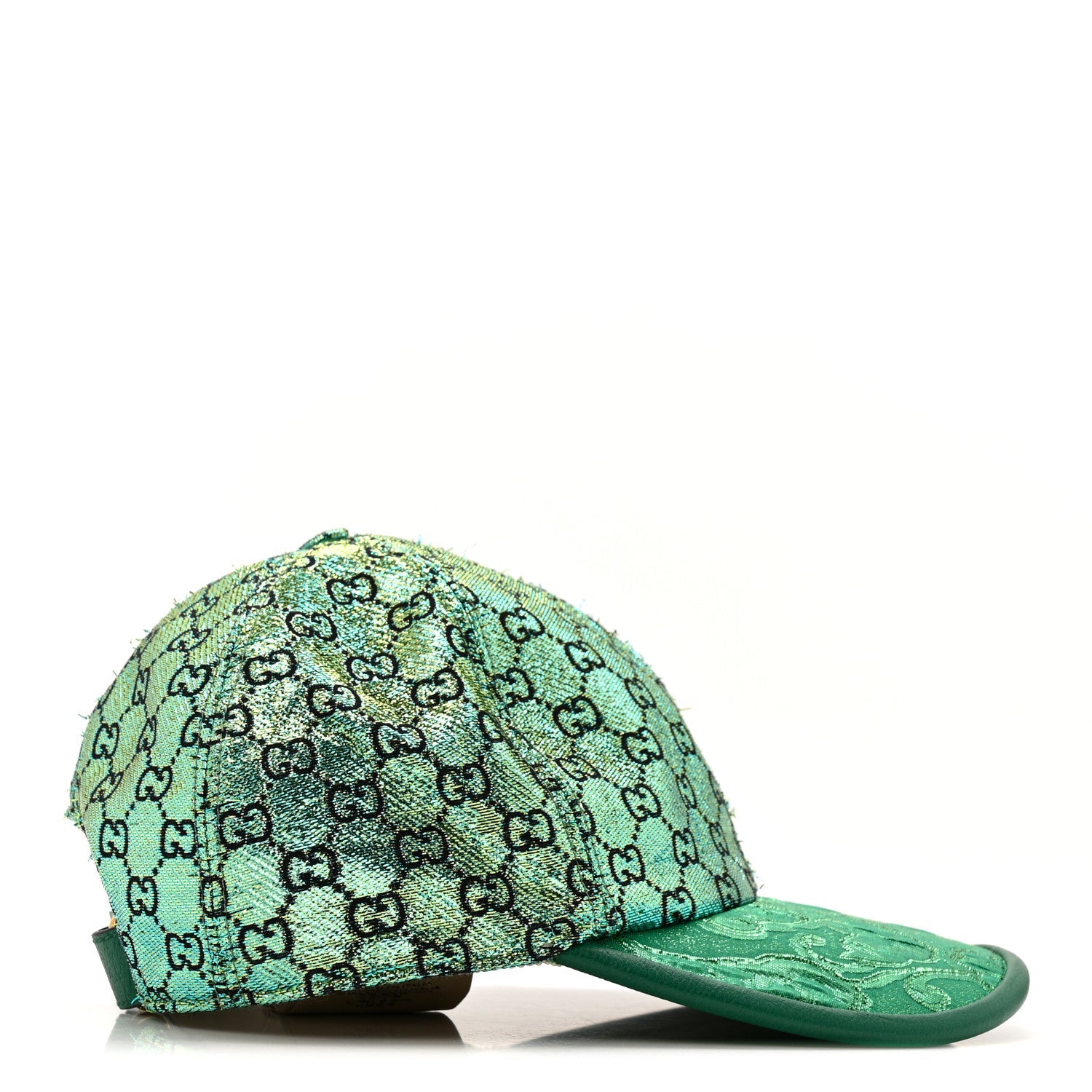 Silk Blend Jacquard Monogram Santa Barbara Baseball Hat S  Green Black Radiant