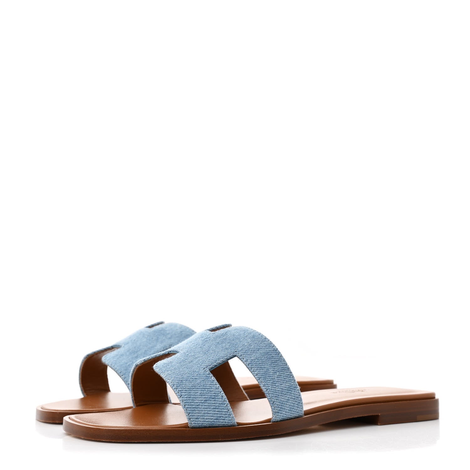 Denim Canvas Oran Sandals 36 Bleu Clair