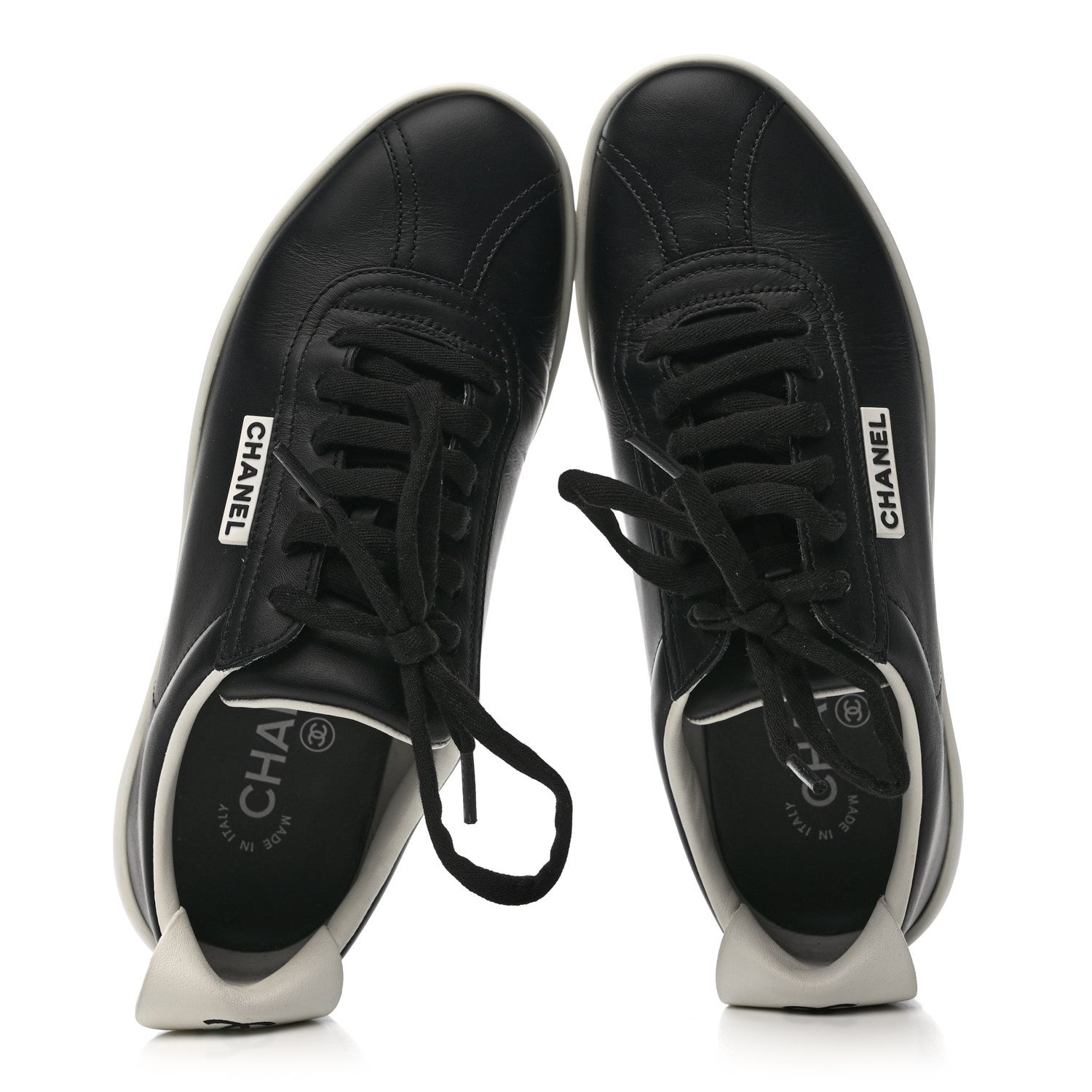 Calfskin CC Womens Sneakers 36 Black