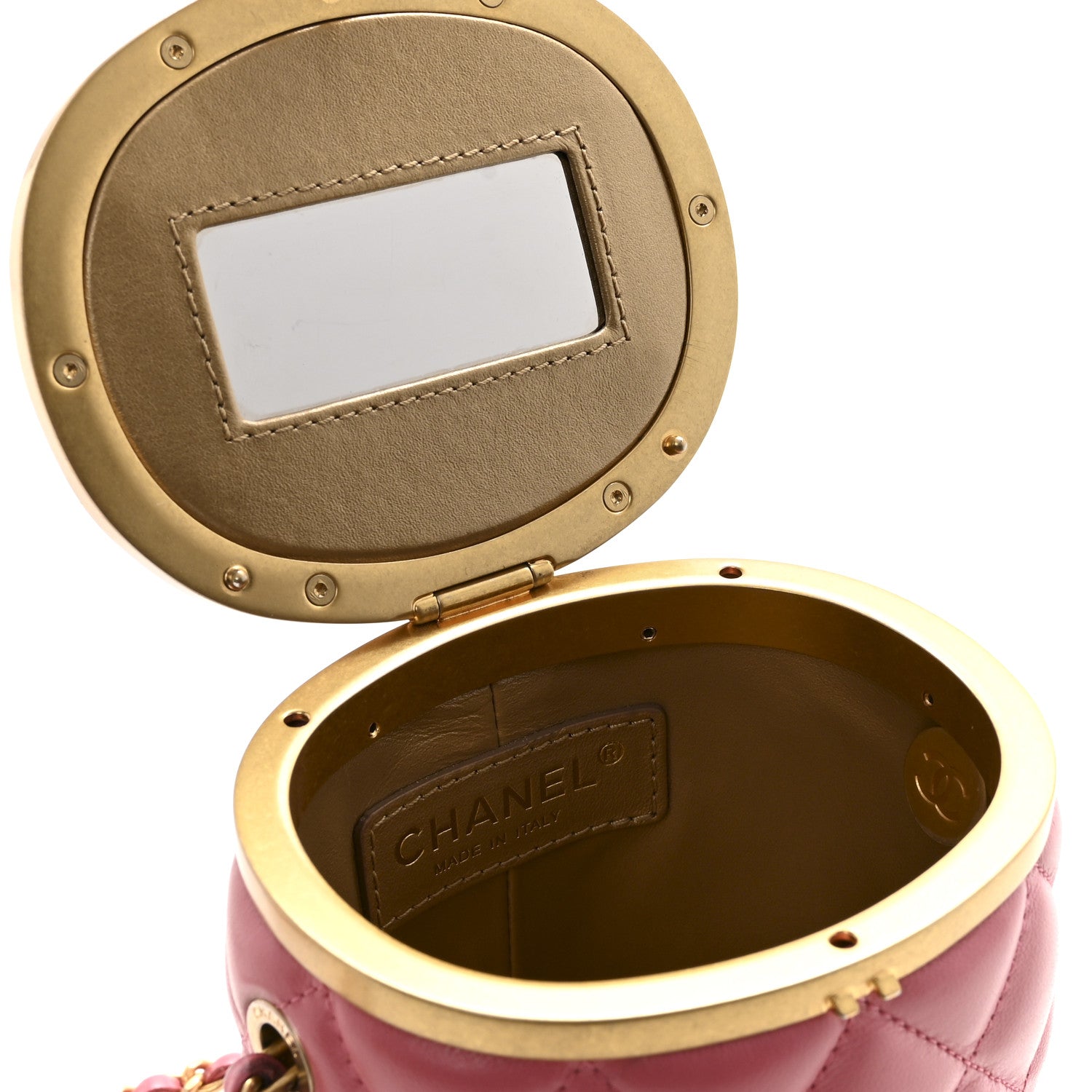 Lambskin Quilted Mini Crown Box Bag Pink