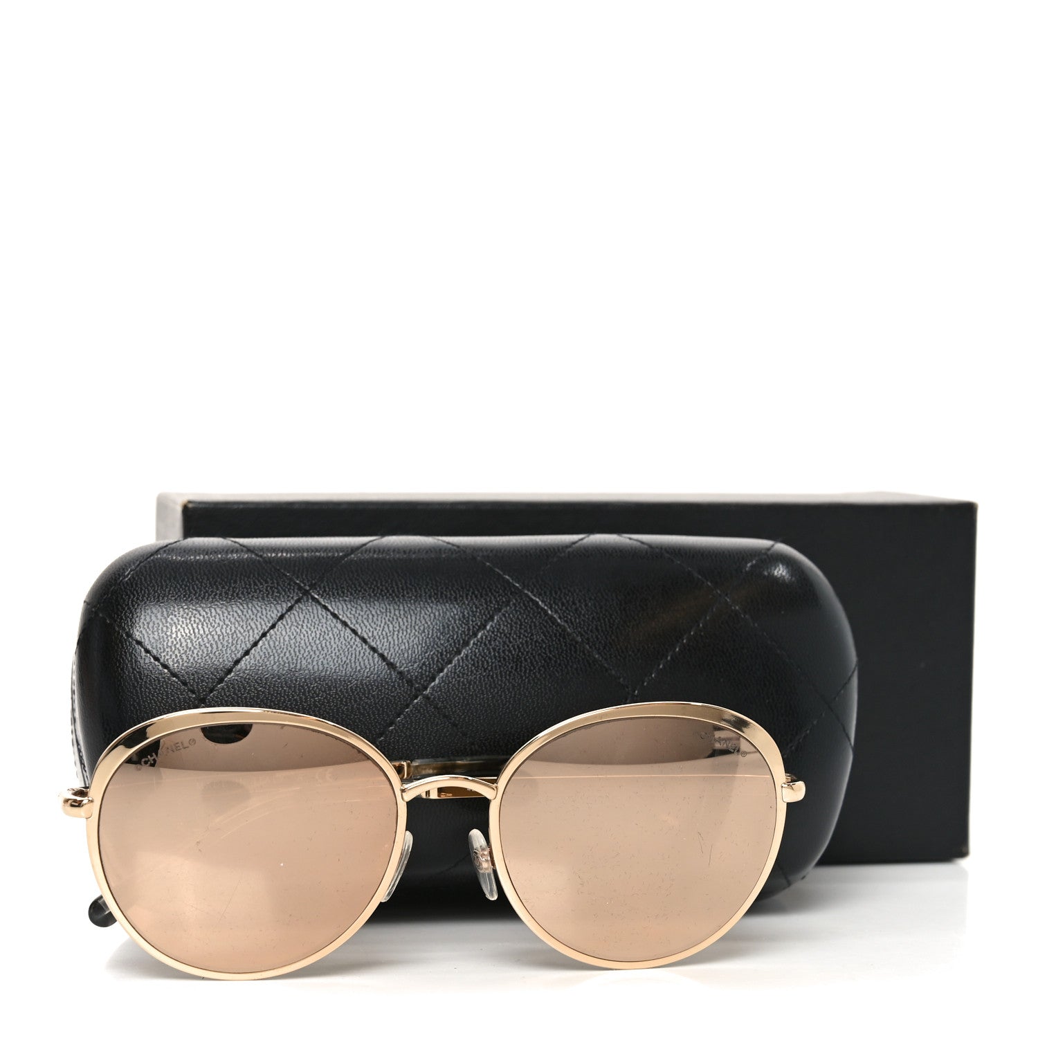 Round Mirror Sunglasses 4206 Gold