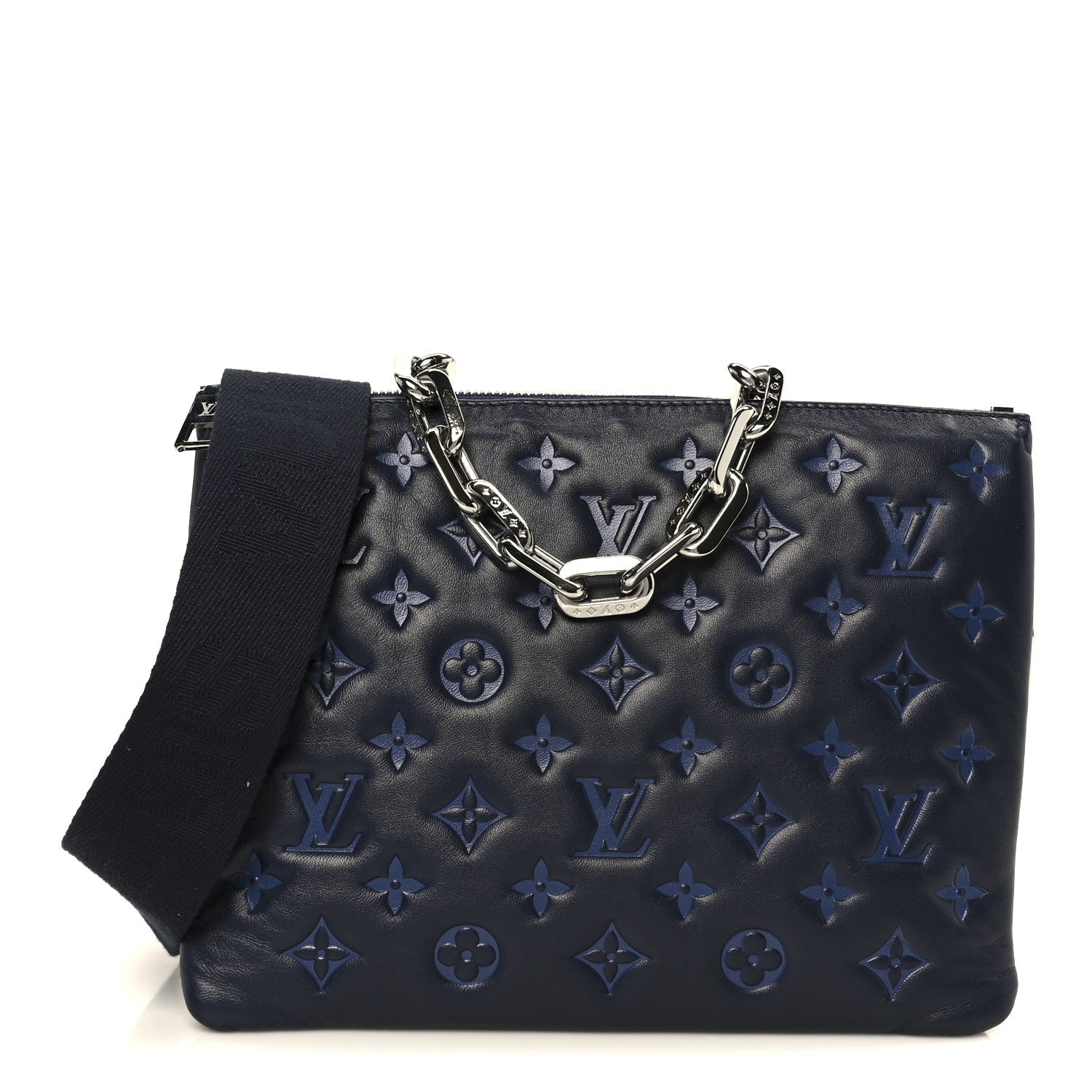 Lambskin Embossed Monogram Coussin PM Navy