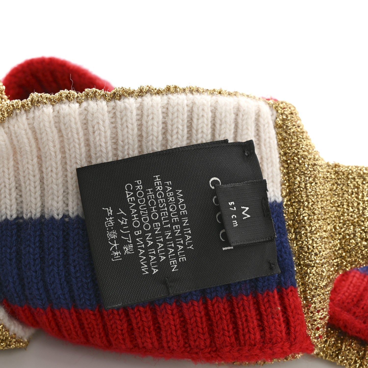 Wool Indilus Headband M Ivory Red