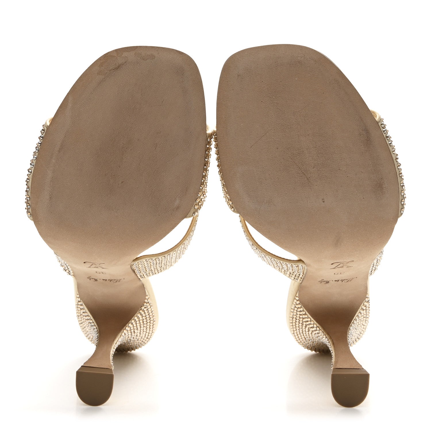 Satin Crystal Sparkle Mule 39 Gold