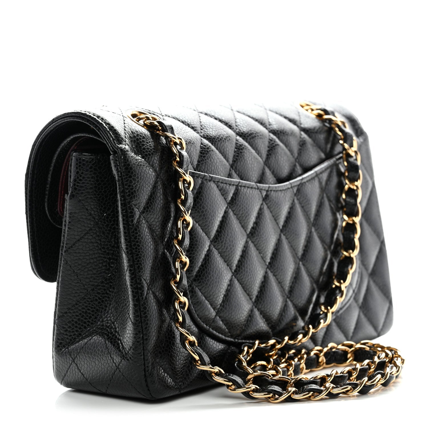 Caviar Quilted Small Double Flap Black