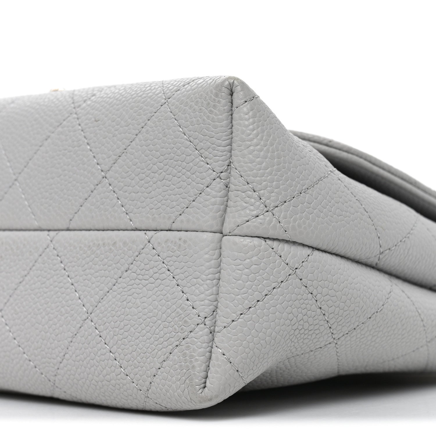 Caviar Quilted City Walk Flap Light Grey