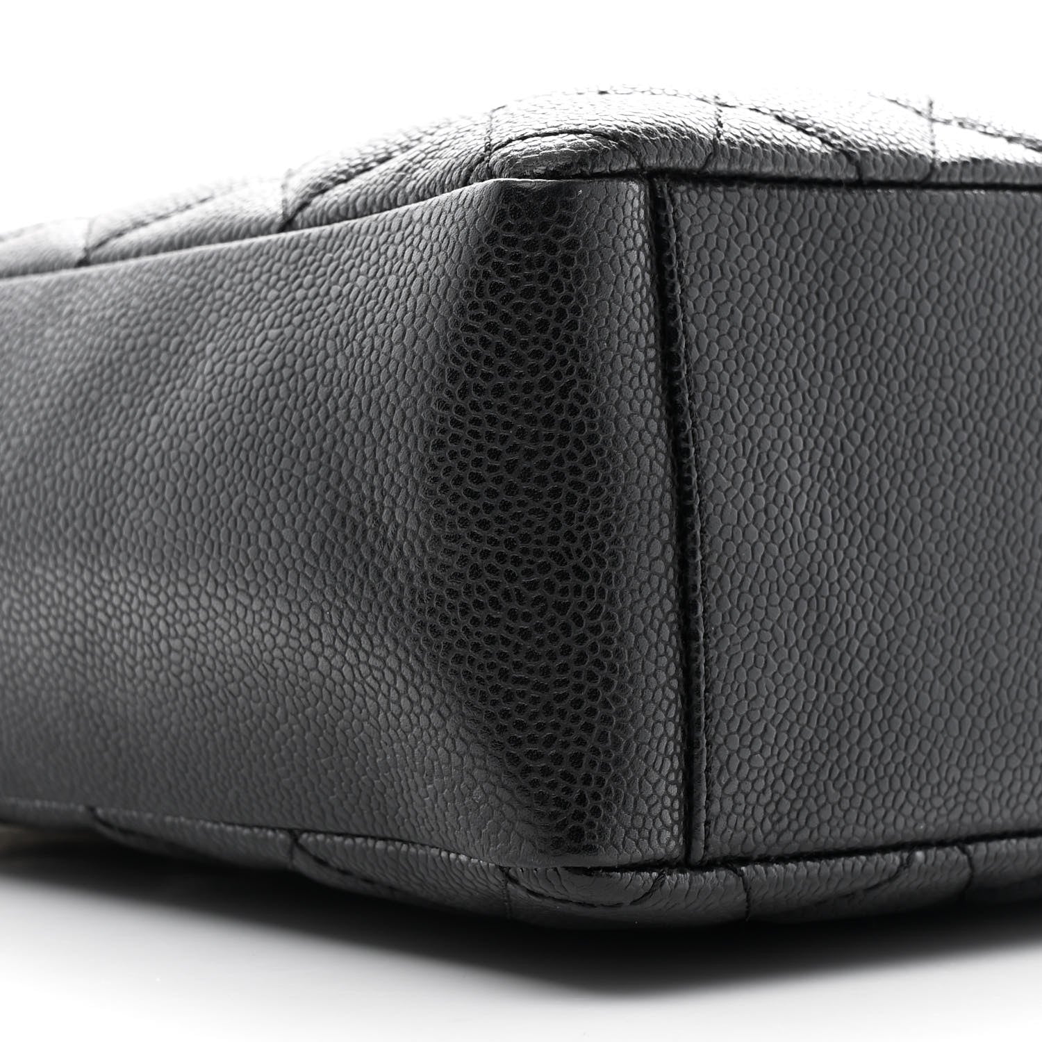 Caviar Quilted Petit Shopping Tote PST Black