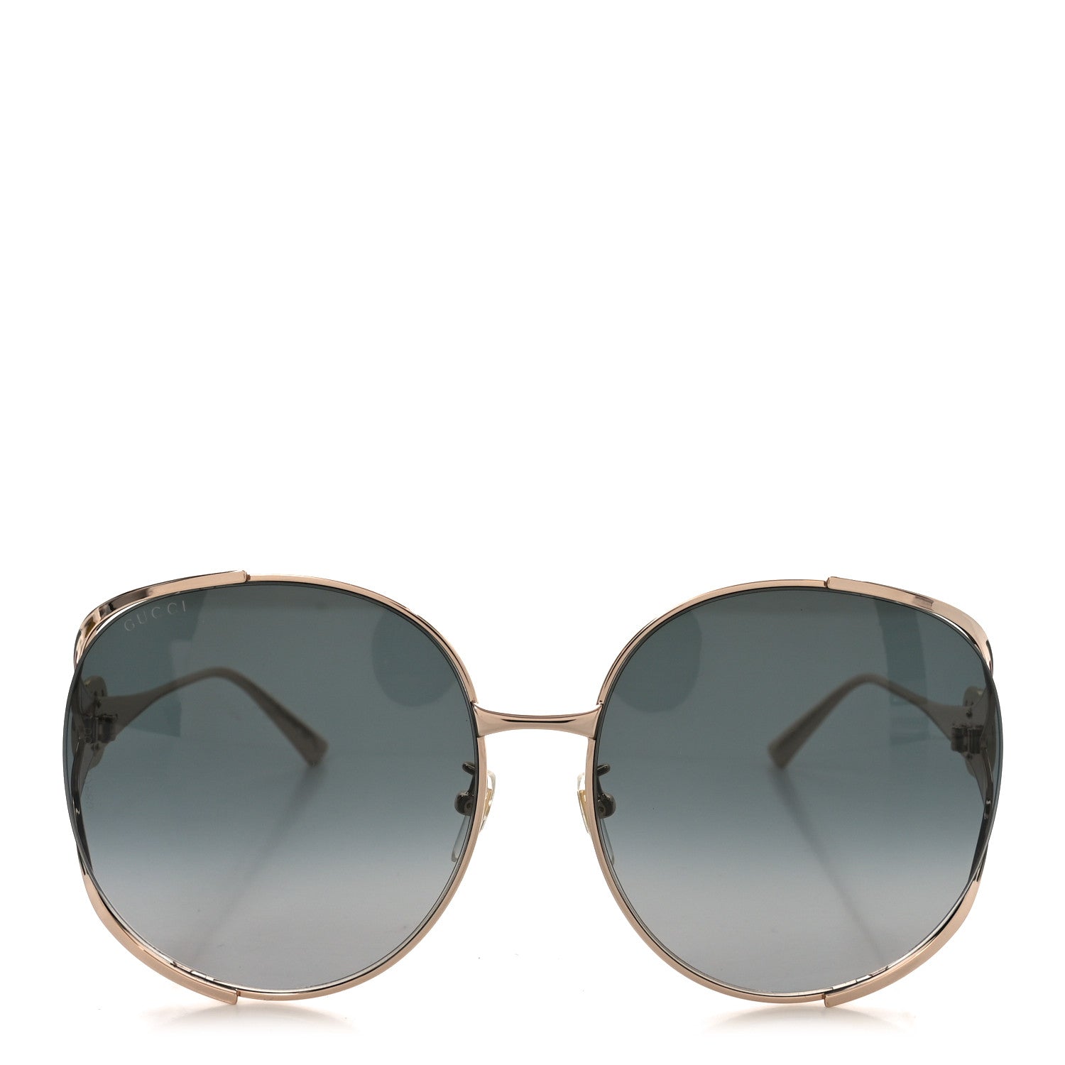Metal Oversized Round Frame GG0225S Sunglasses Gold