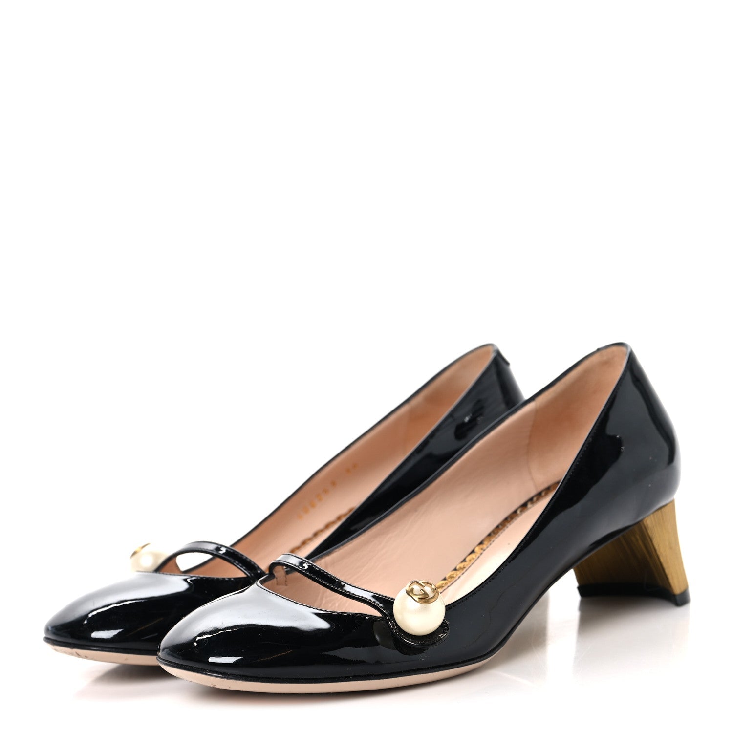 Vernice Crystal Pearl Embellished Mary Jane Pumps 36 Black