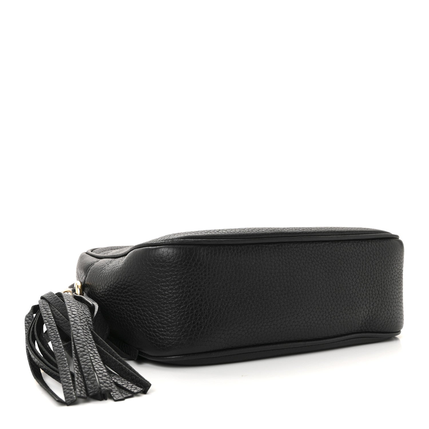 Pebbled Calfskin Small Soho Disco Bag Black