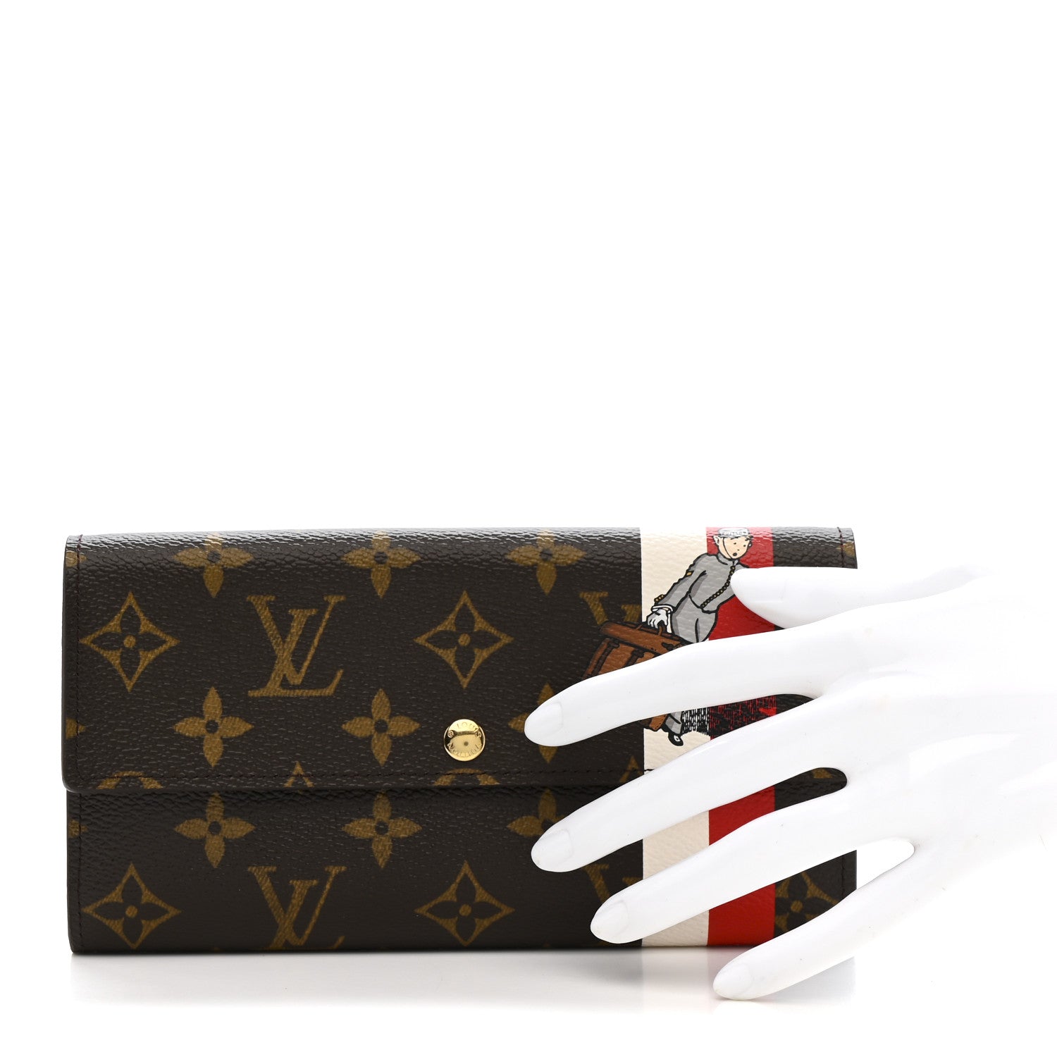 Monogram Groom Sarah Wallet Red