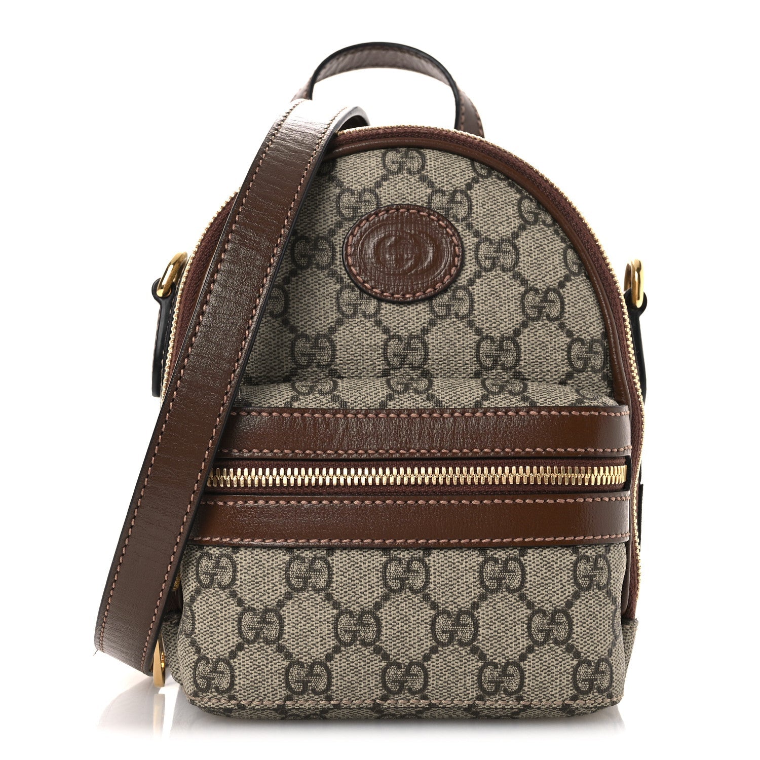 GG Supreme Monogram Azalea Calfskin Retro Interlocking G Multi-Function Bag Beige Ebony Brown Sugar
