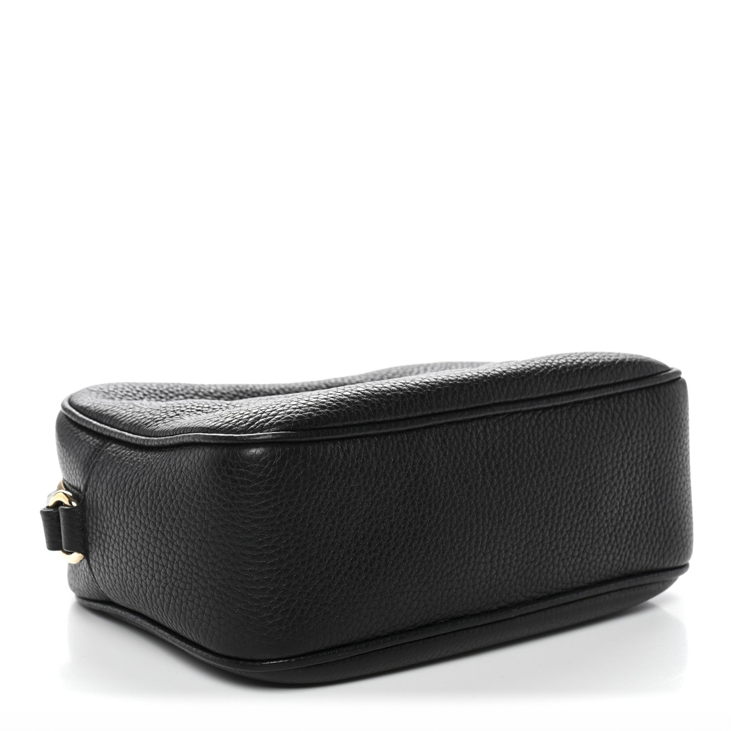 Pebbled Calfskin Small Soho Disco Bag Black