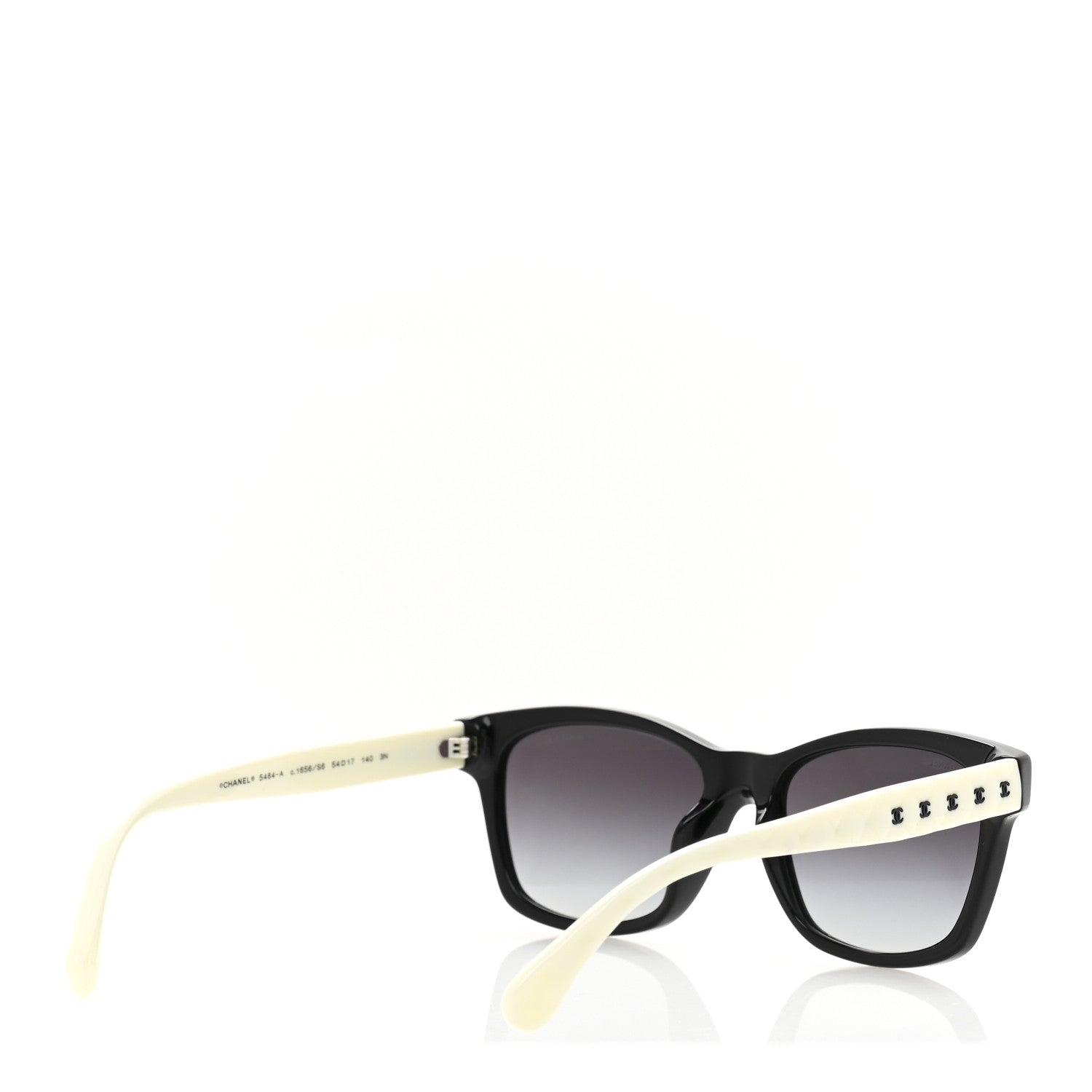 Acetate Quilted CC Square Sunglasses 5484 White Black