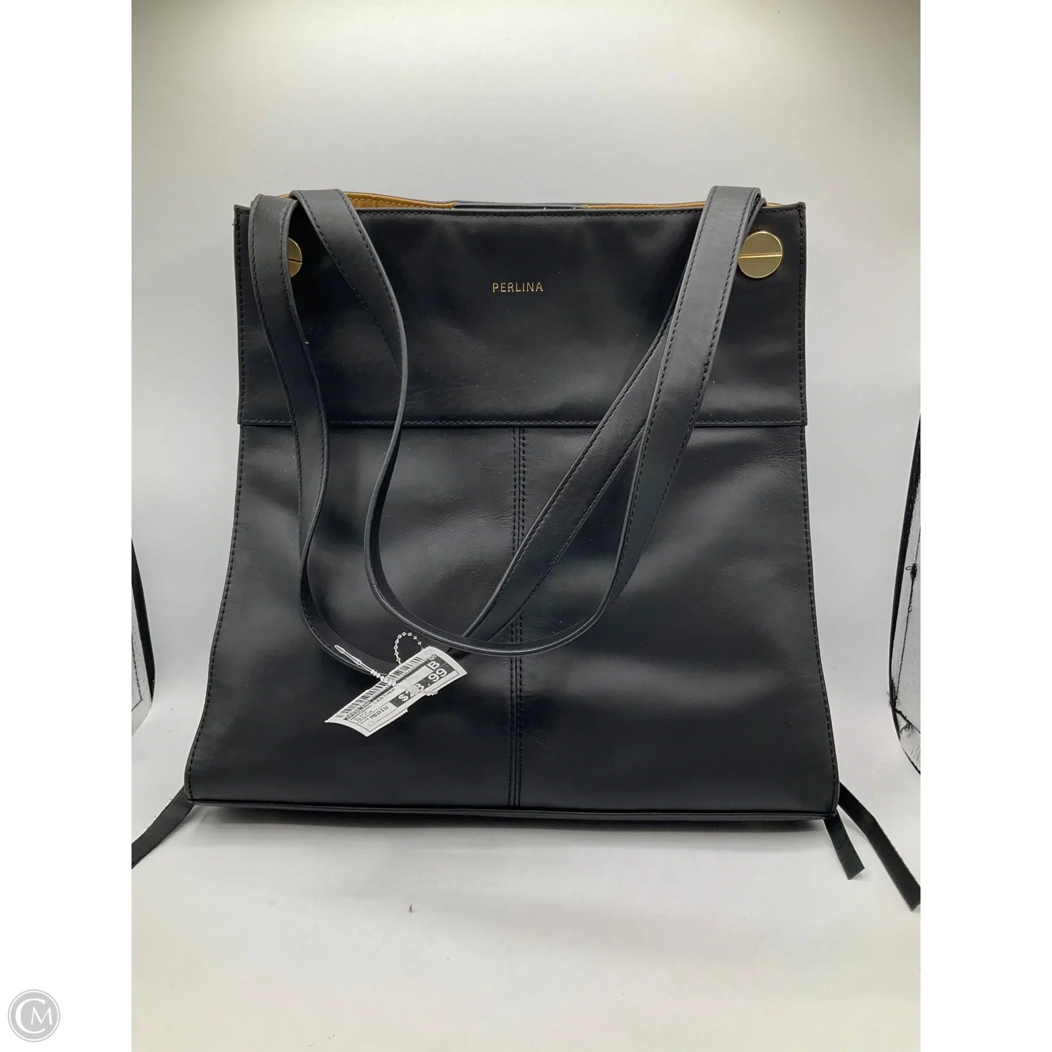 Handbag Leather By Perlina, Size: Medium