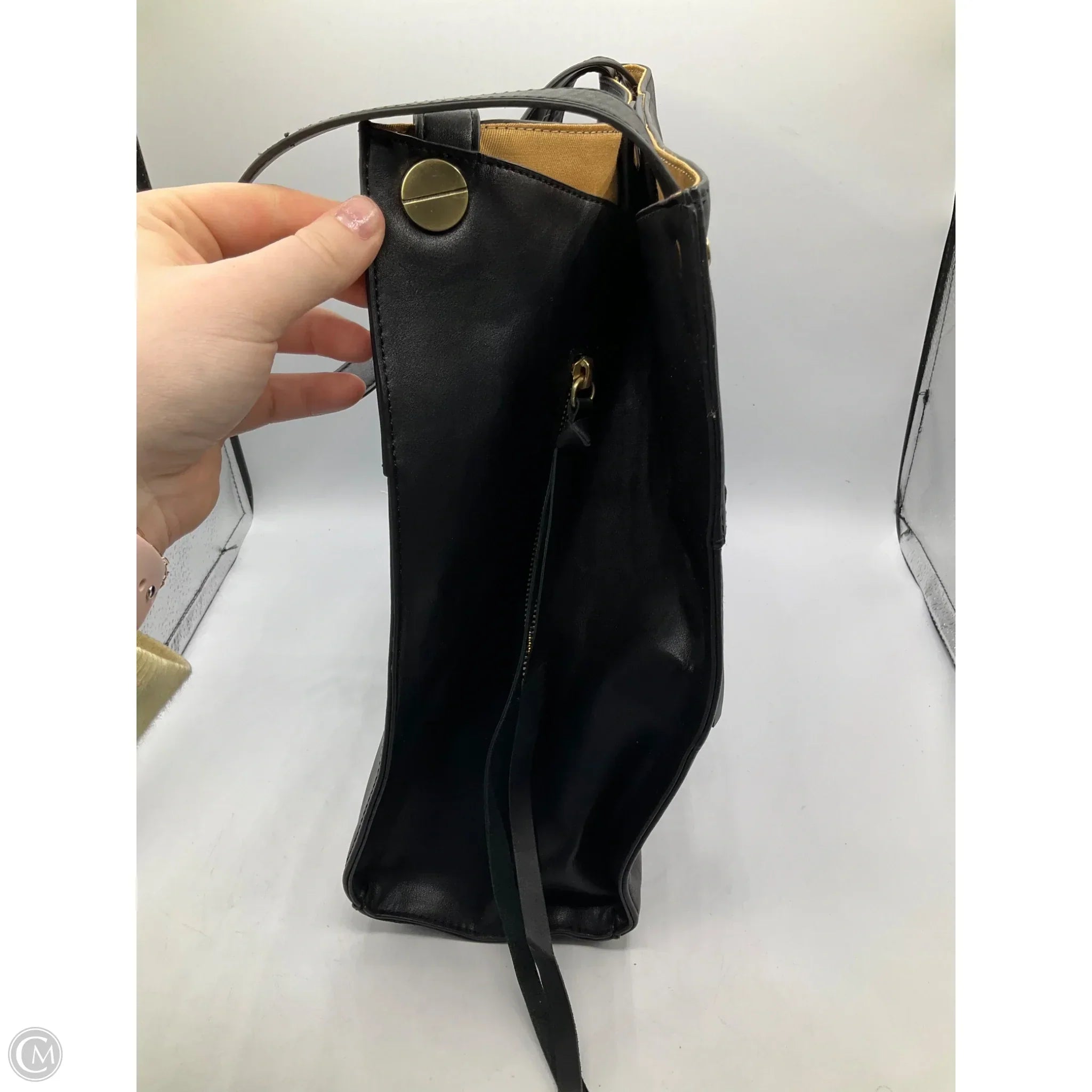 Handbag Leather By Perlina, Size: Medium
