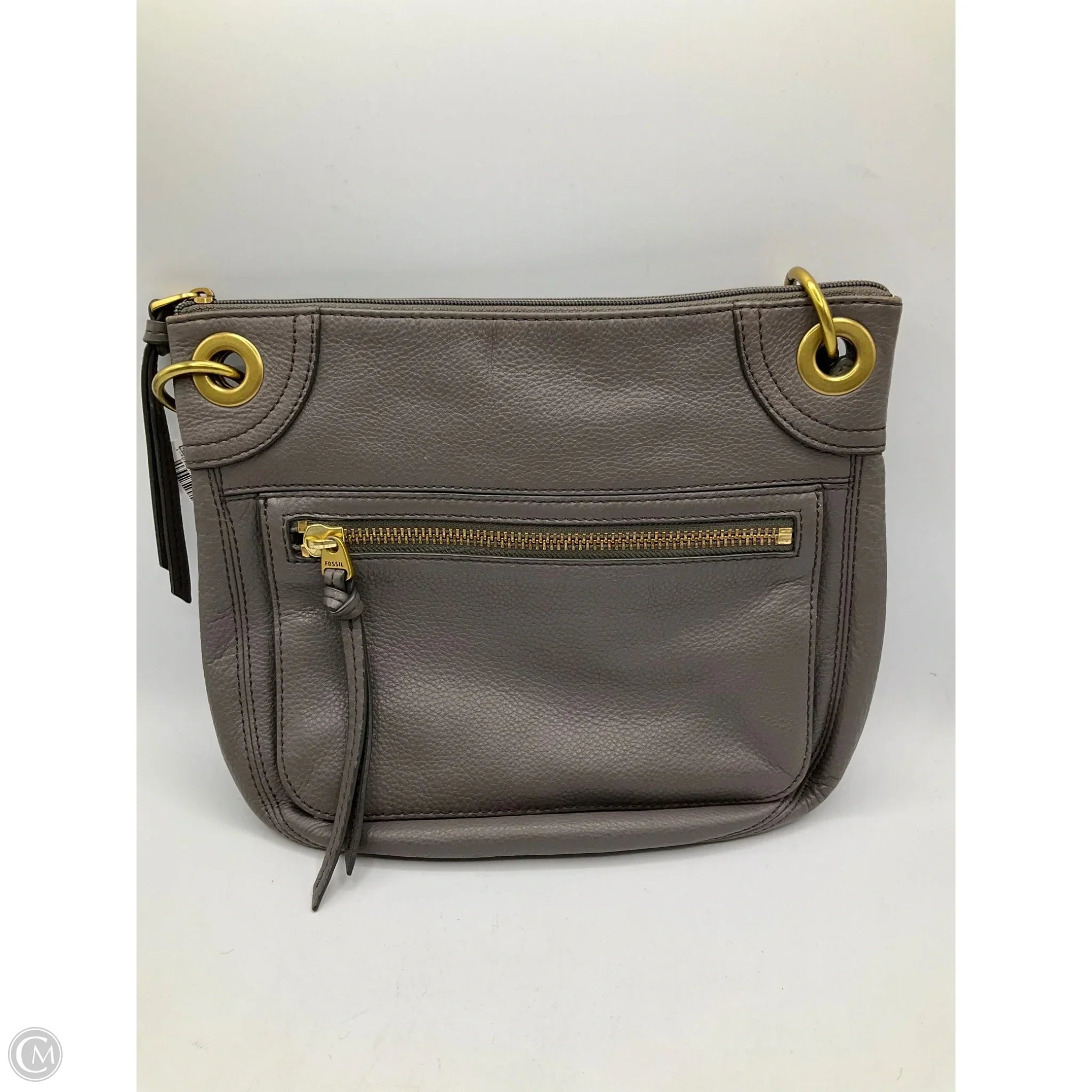 Handbag Leather By Fossil, Size: Medium
