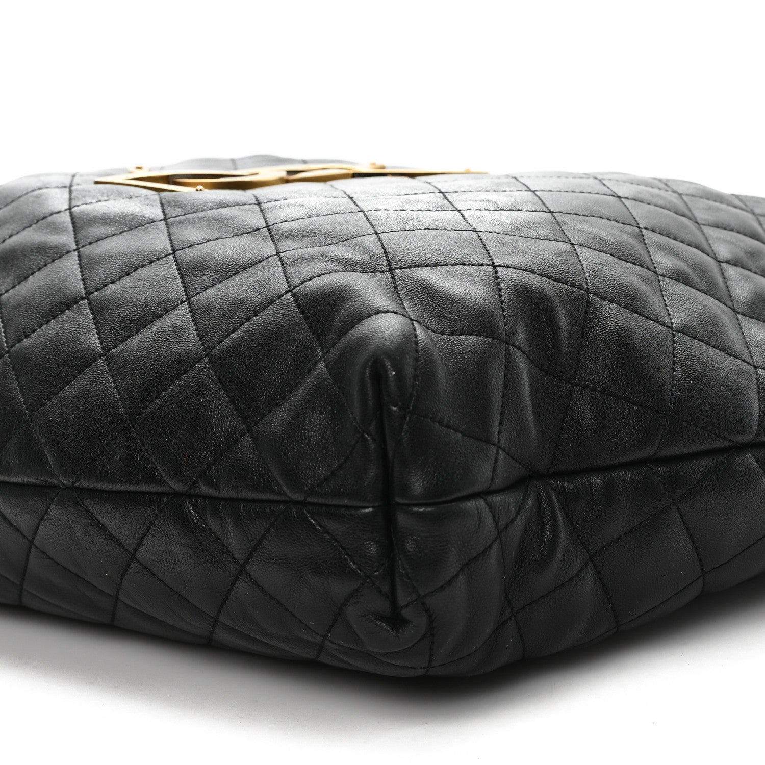 Lambskin Quilted Maxi Icare Shopping Tote Black
