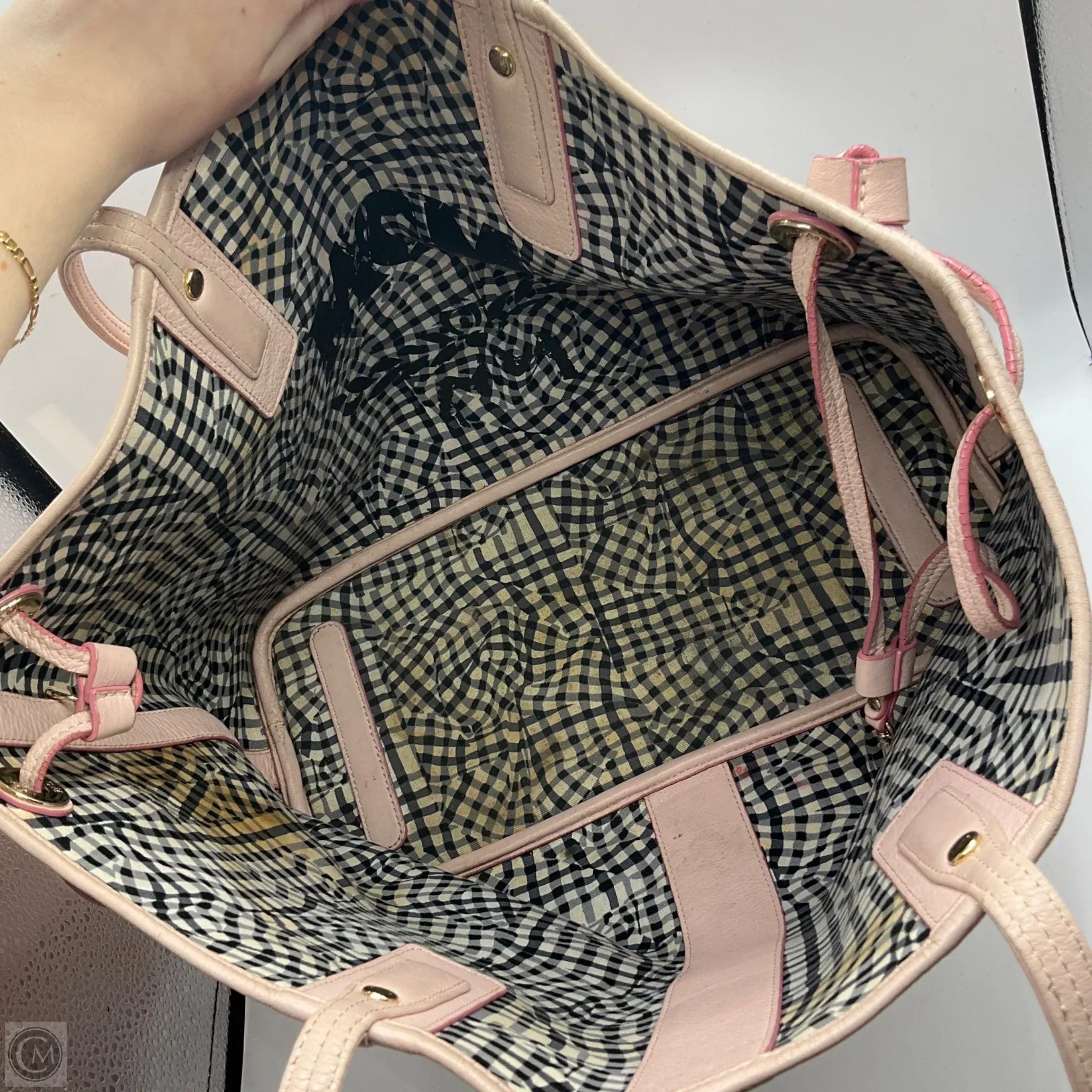 As Is Handbag Luxury Designer By Mcm, Size: Medium