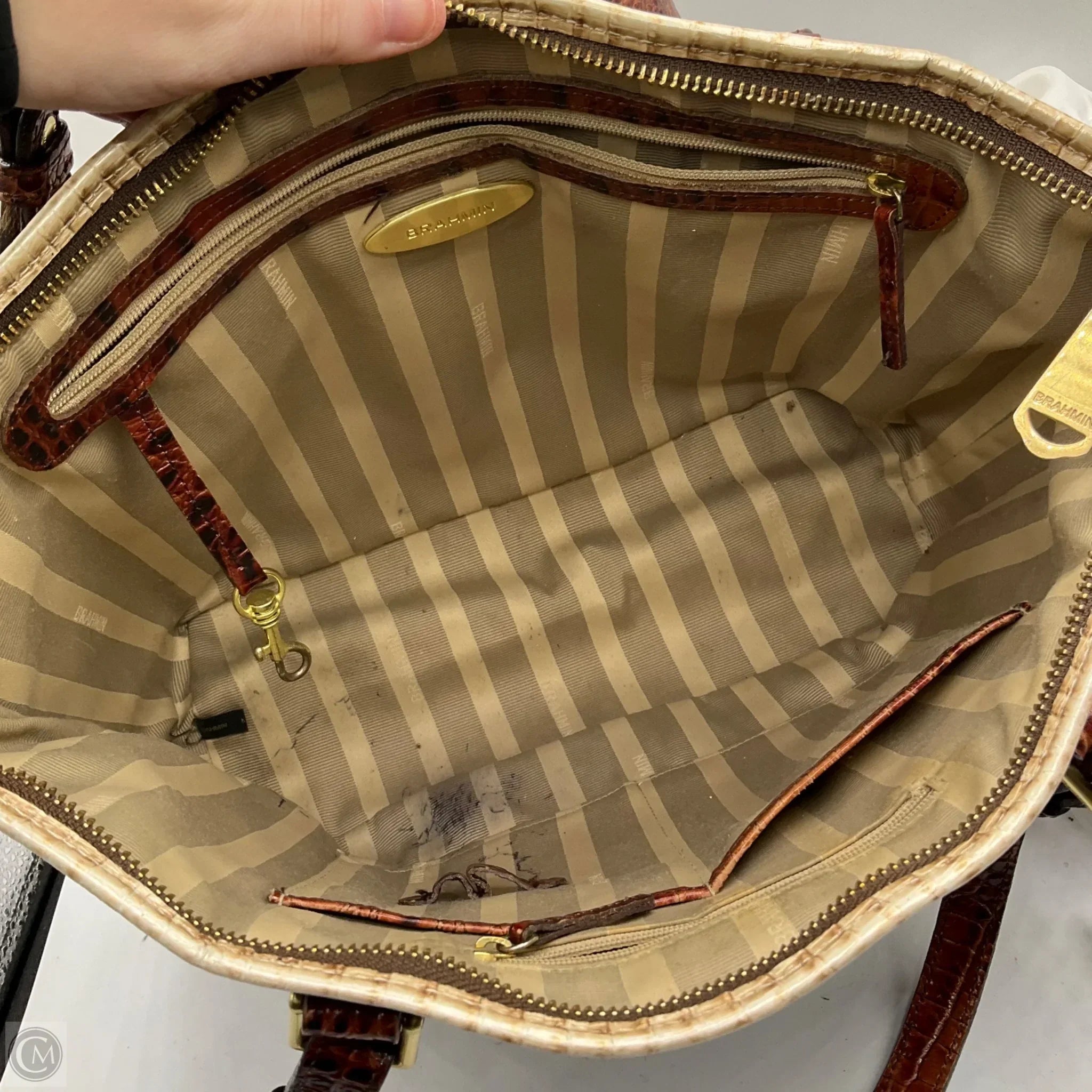 Handbag Designer By Brahmin, Size: Large
