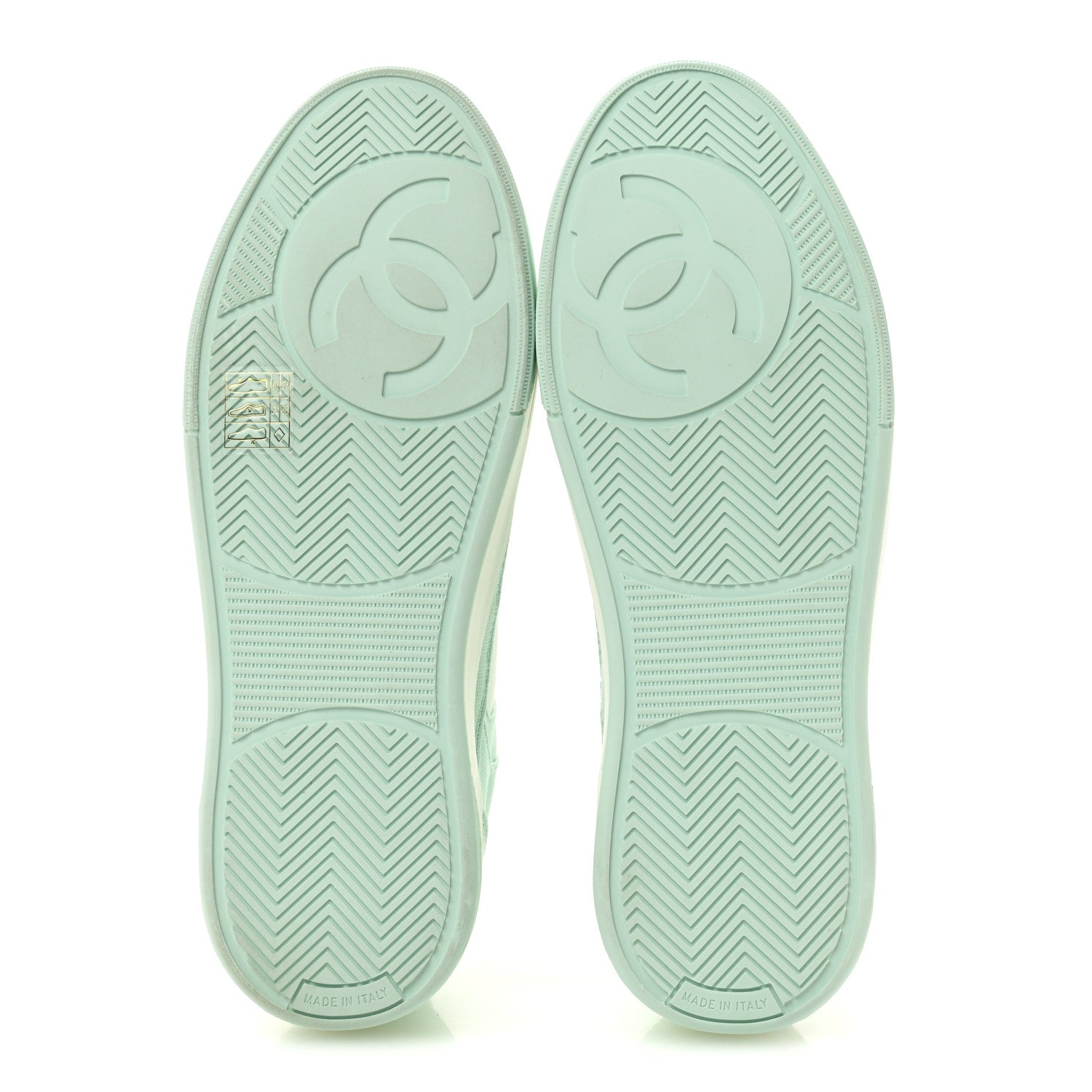 Cotton Sneakers 38.5 Light Turquoise White