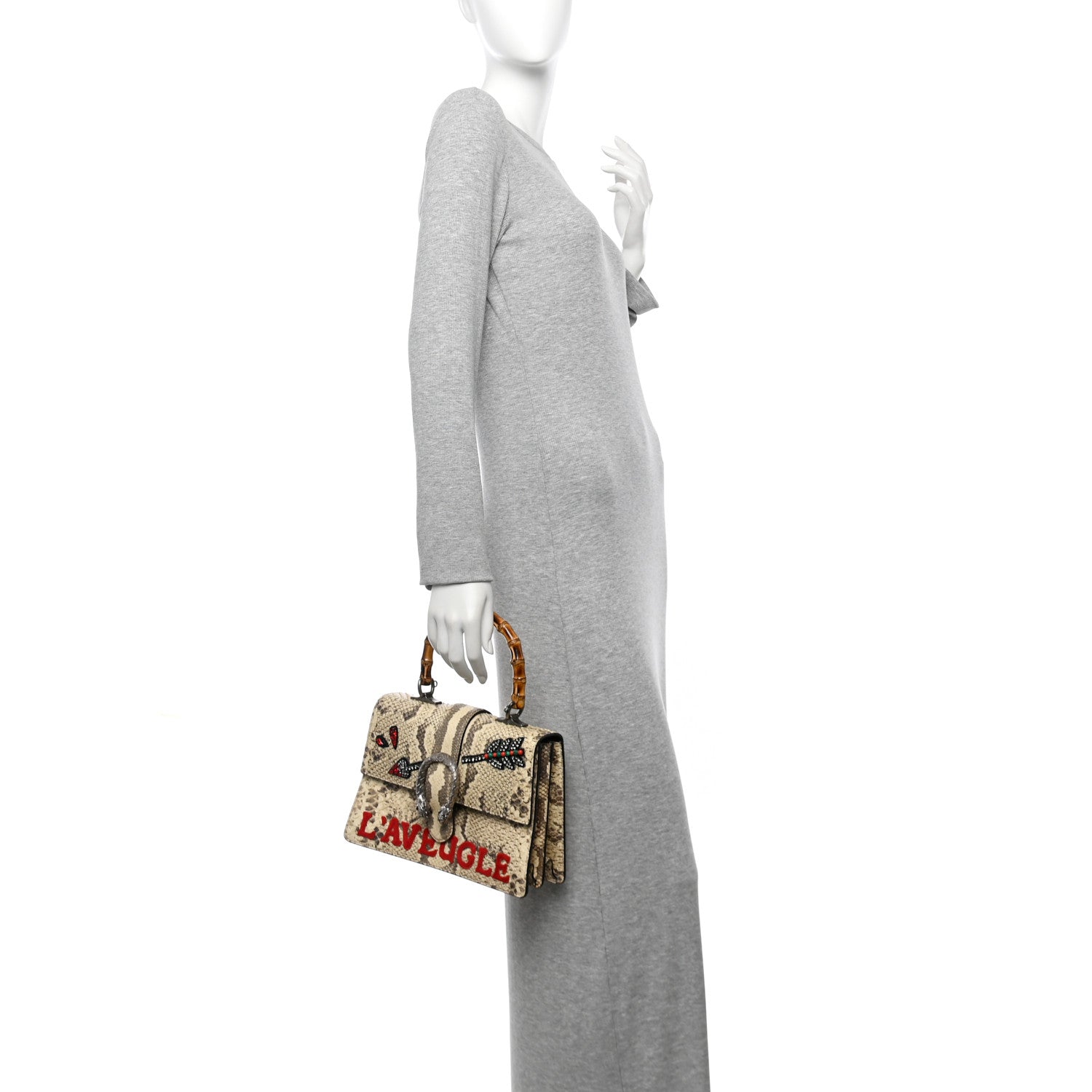 Snakeskin Bamboo Web Medium L'Aveugle Par Amour Dionysus Top Handle Bag Multicolor