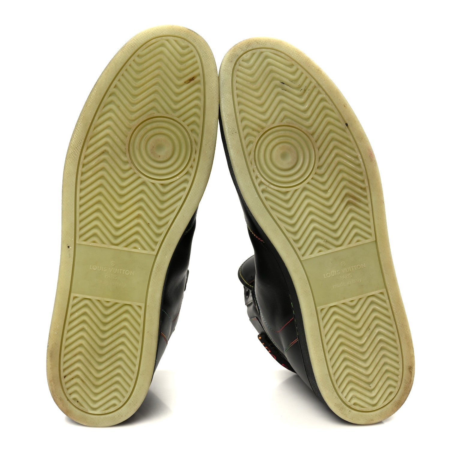 Calfskin Rivoli High Top Sneakers 12 Black Multicolor