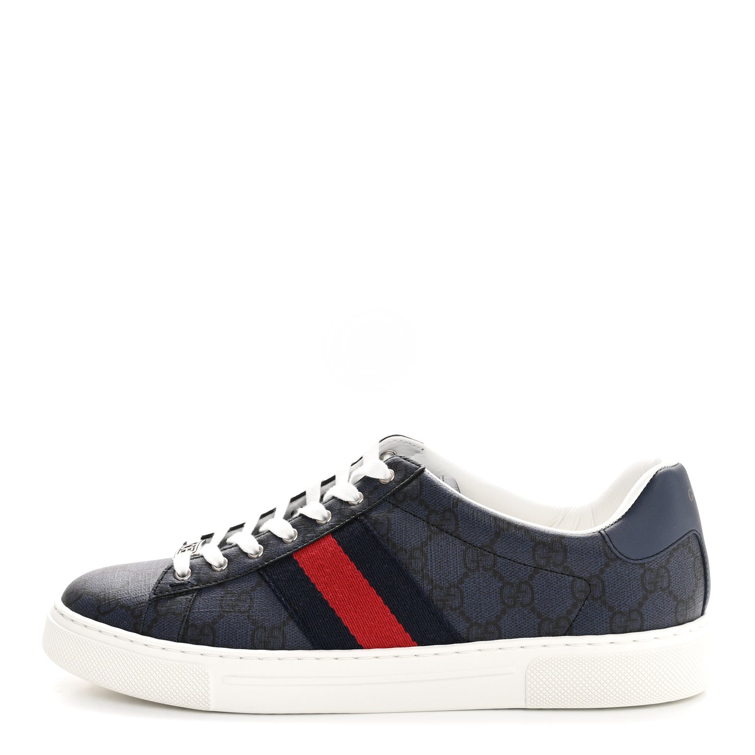 GG Supreme Monogram Web Mens New Ace Sneakers 8.5 Dark Blue