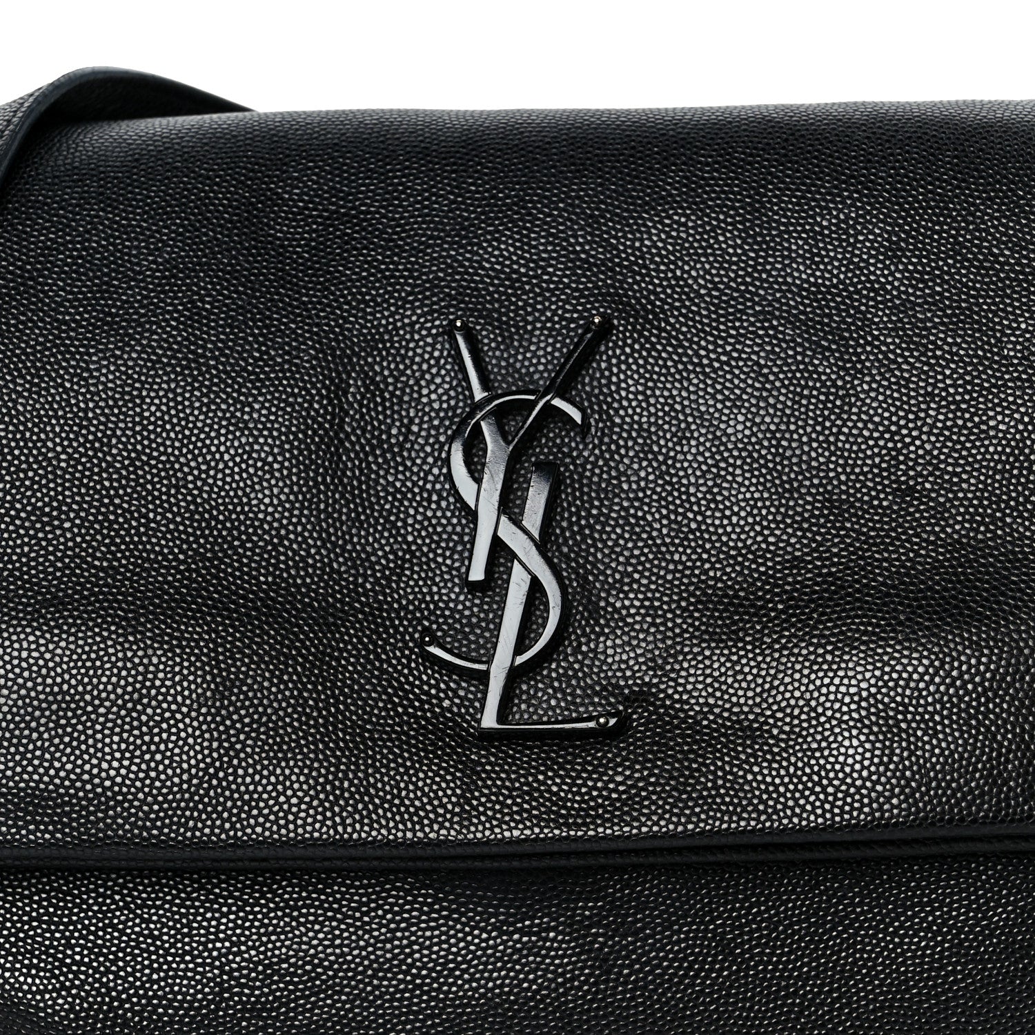 Grain De Poudre Medium West Hollywood Monogram Fold-Over Black