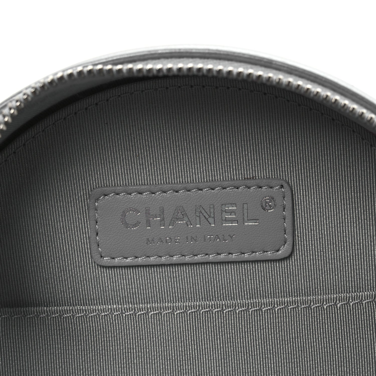 Metallic Glazed Calfskin Round As Earth Evening Bag Silver