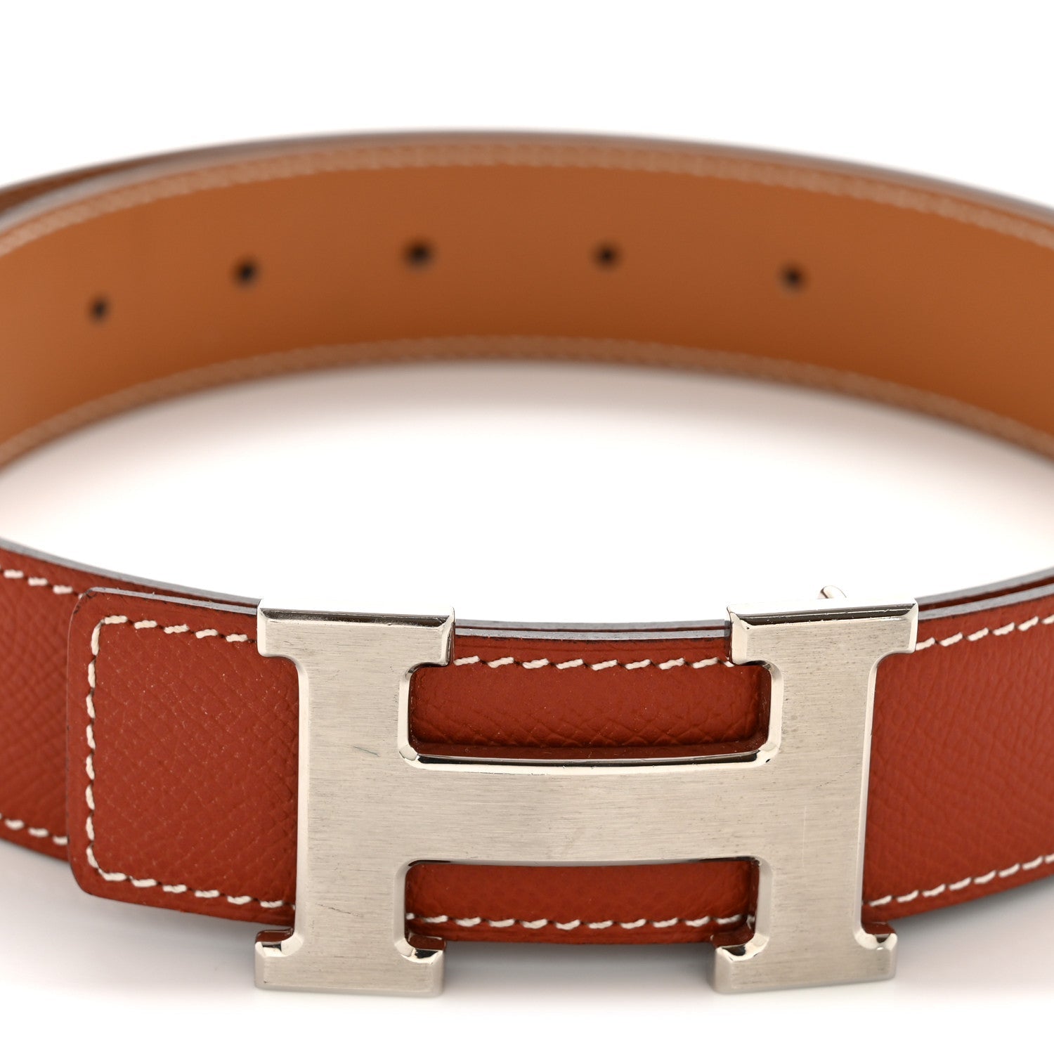 Epsom Tadelakt 32mm H Belt  85 Brique Gold