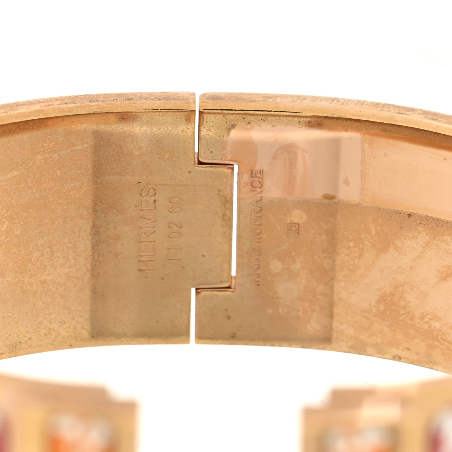 Enamel Cheval Pixel Wide Clic Clac H Bracelet PM Terre Orange