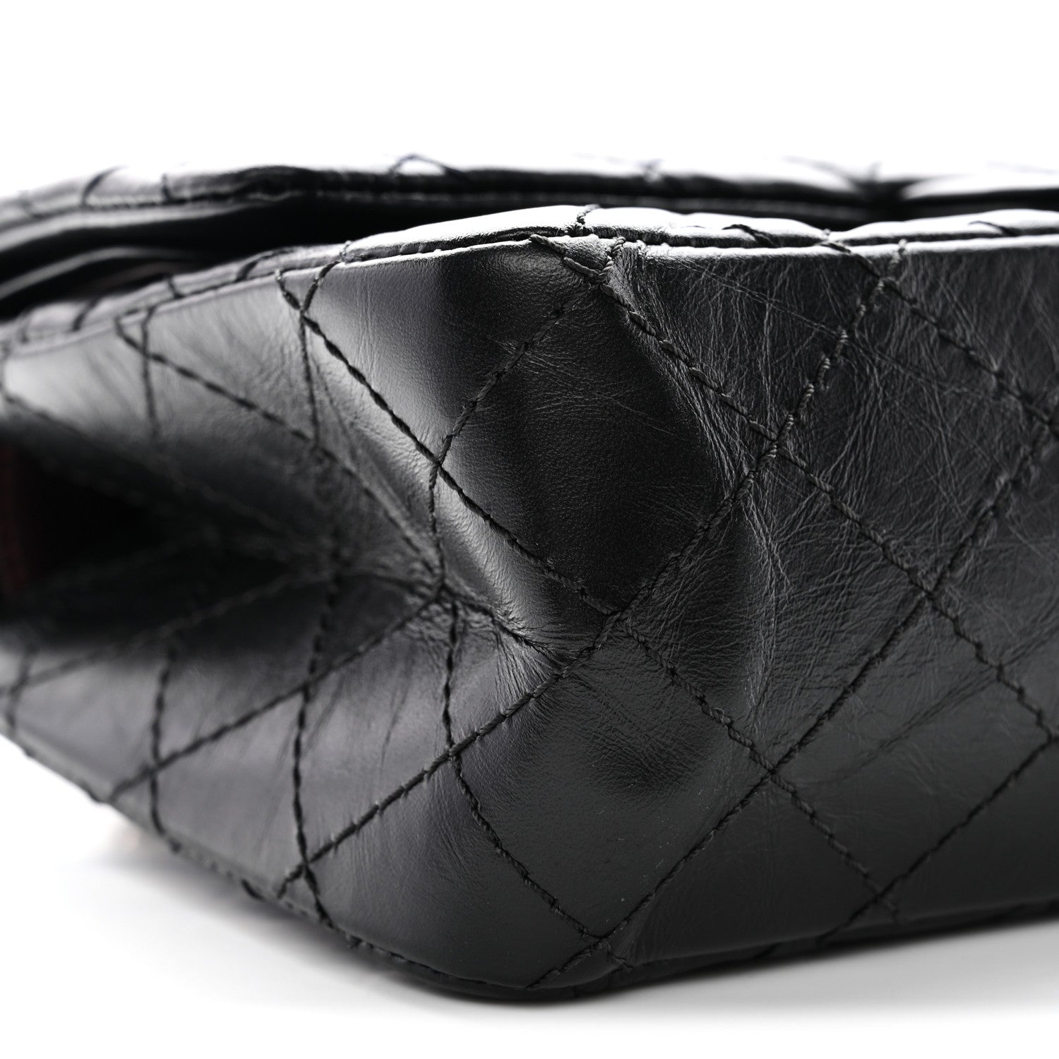 Aged Calfskin Quilted 2.55 Reissue 225 Flap Black