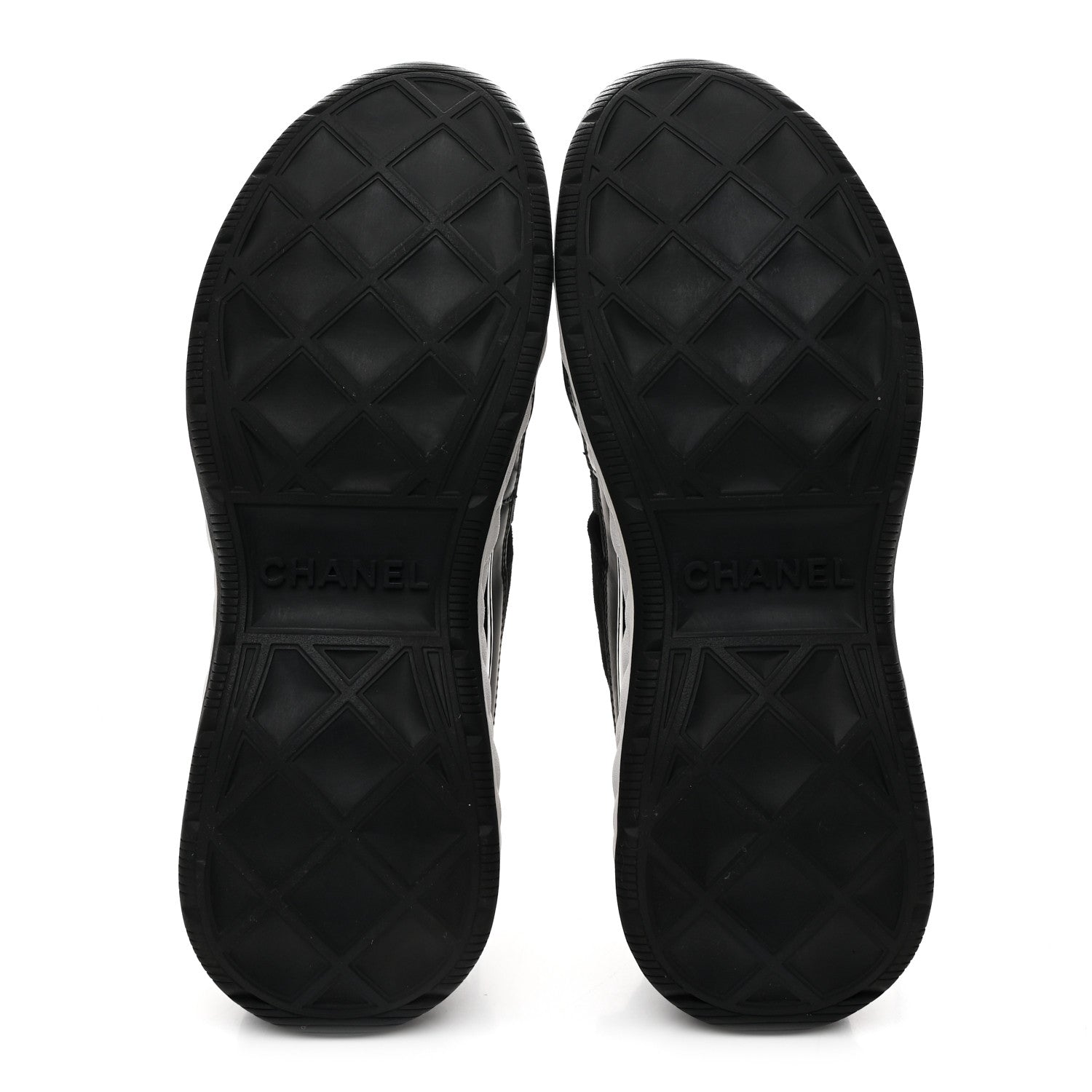 Fabric Calfskin Suede CC Sneakers 37.5 Black