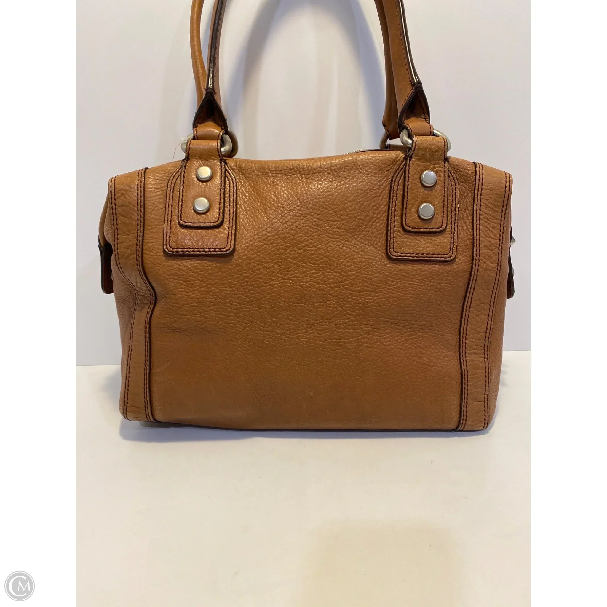 Handbag Leather By Fossil, Size: Medium