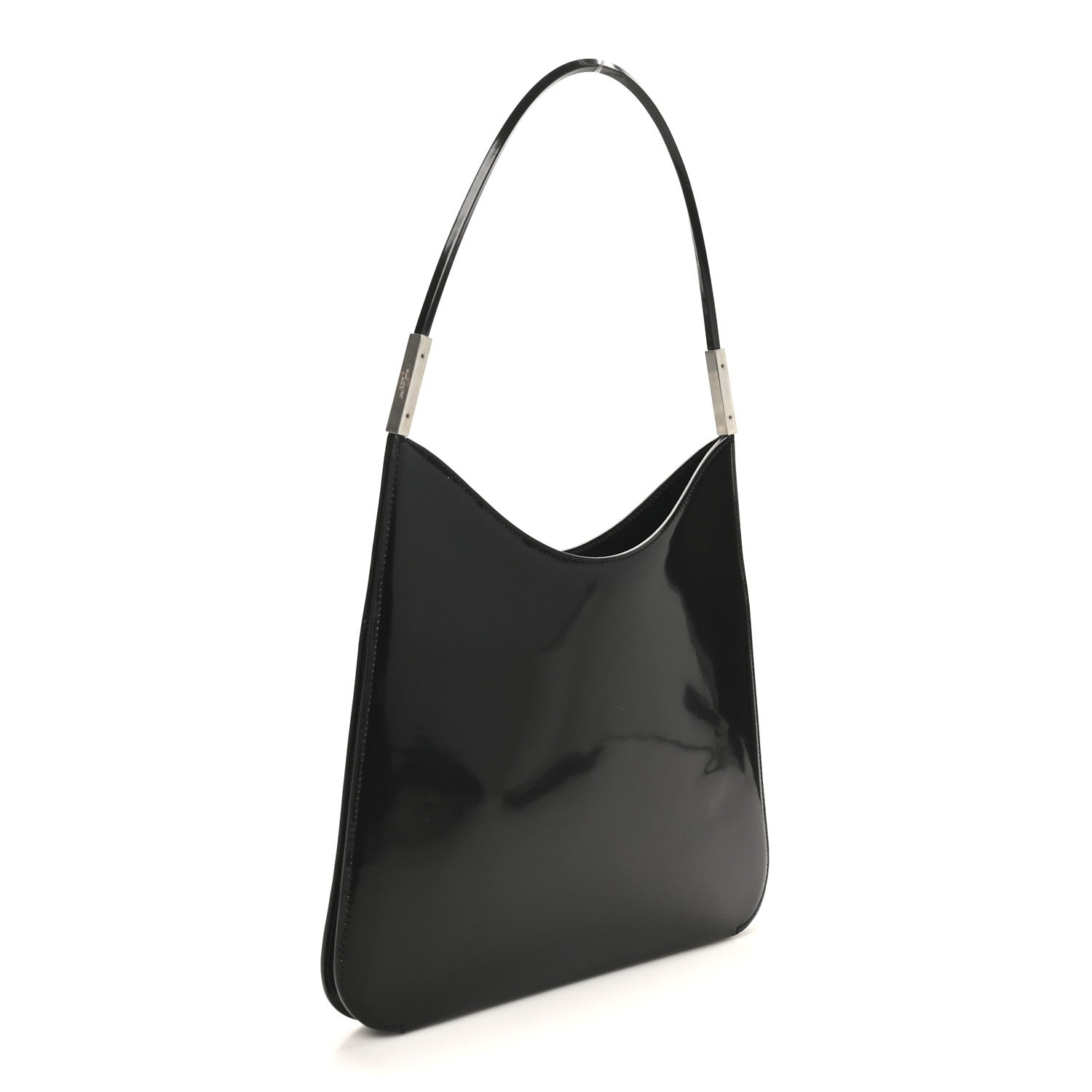Patent Calfskin Sadie Shoulder Bag Black