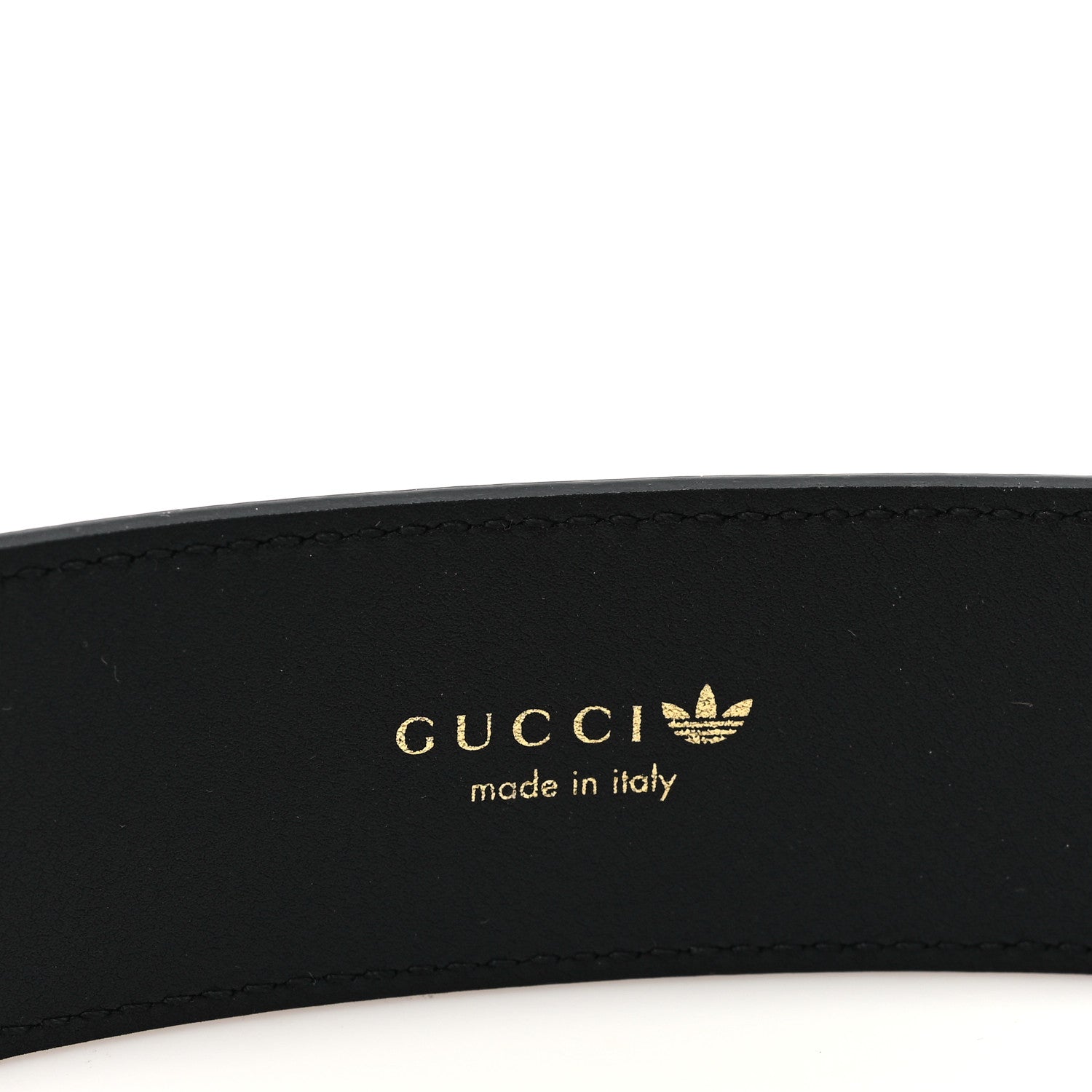 X ADIDAS Textured Dollar Calfskin Double G 40mm Belt 75 30 Black