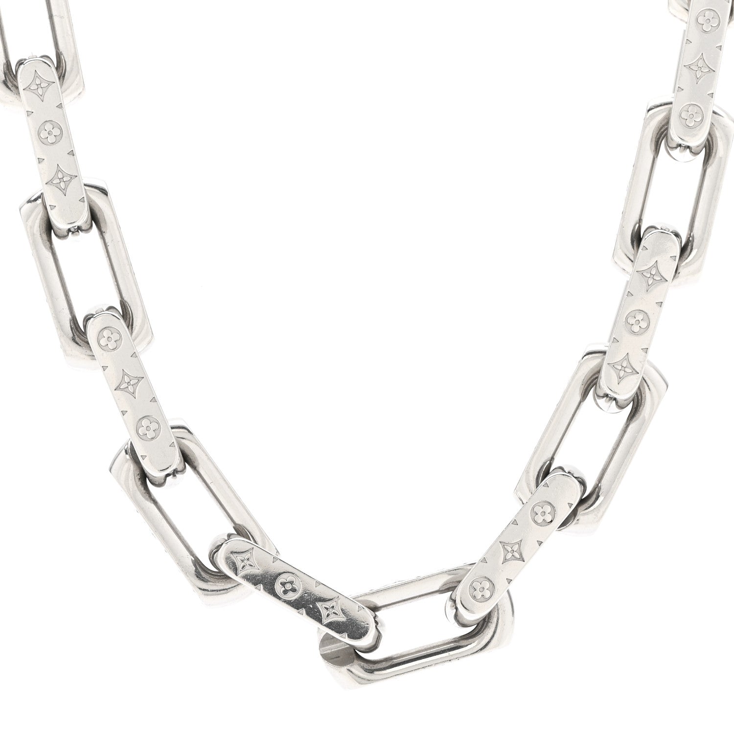 Monogram Chain Necklace Silver