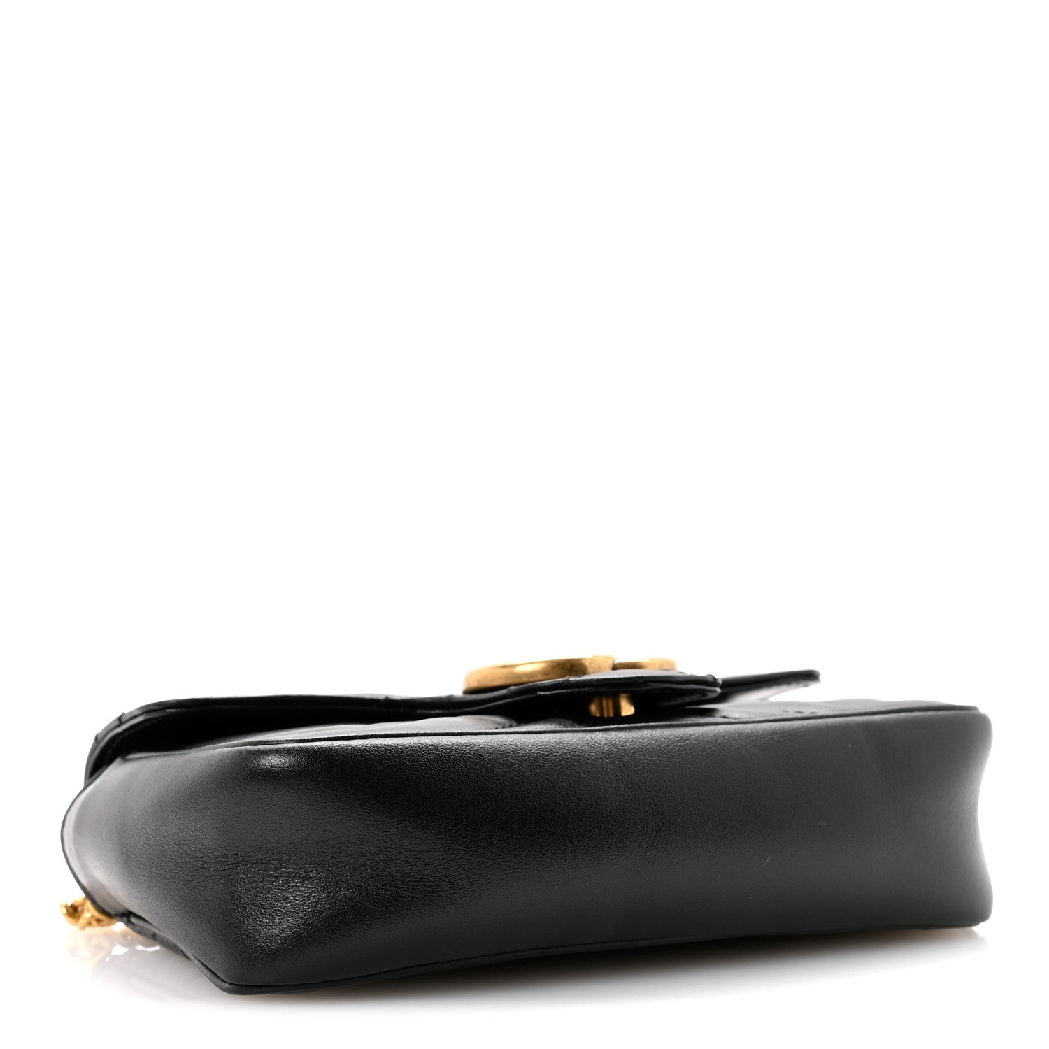Calfskin Matelasse Super Mini GG Marmont Shoulder Bag Black