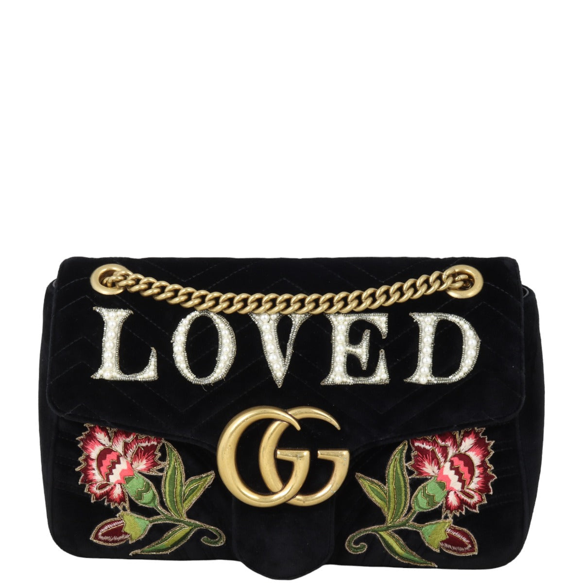 Gucci GG Marmont Velvet Loved Medium Shoulder Bag