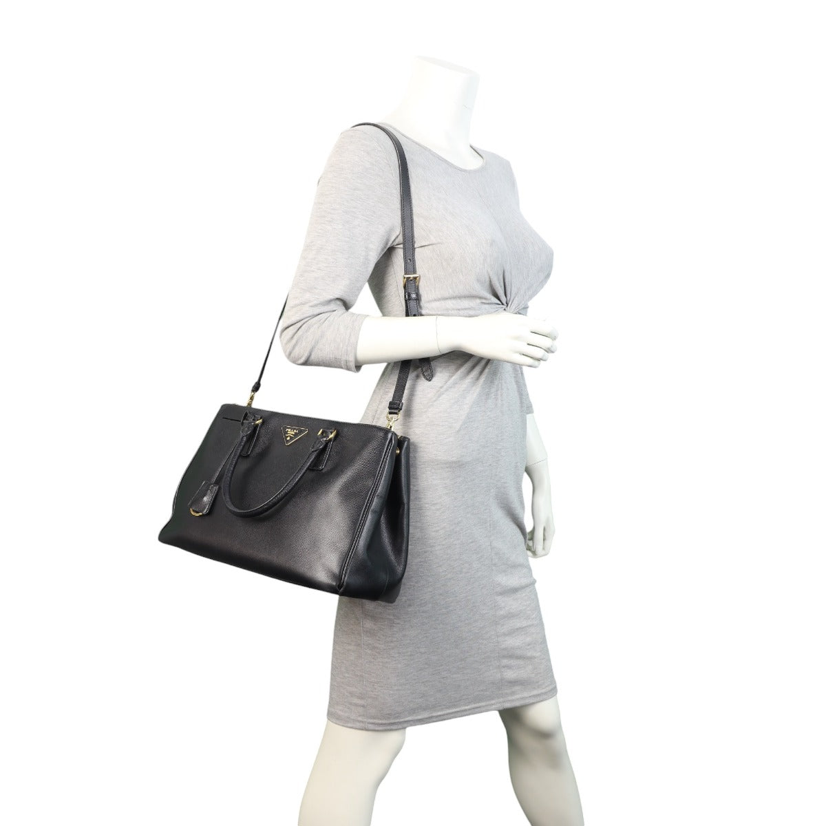 Prada Saffiano Lux Galleria Double Zip Tote Medium