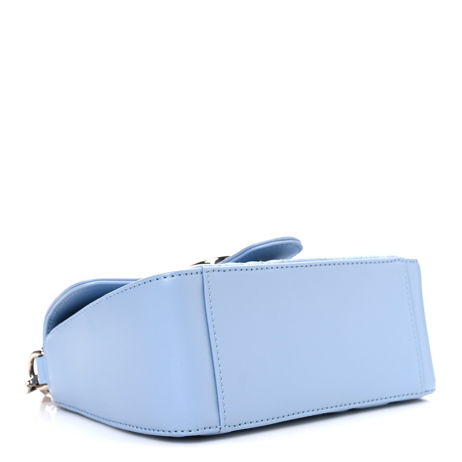 Calfskin Matelasse Mini GG Marmont Top Handle Shoulder Bag Porcelain Light Blue