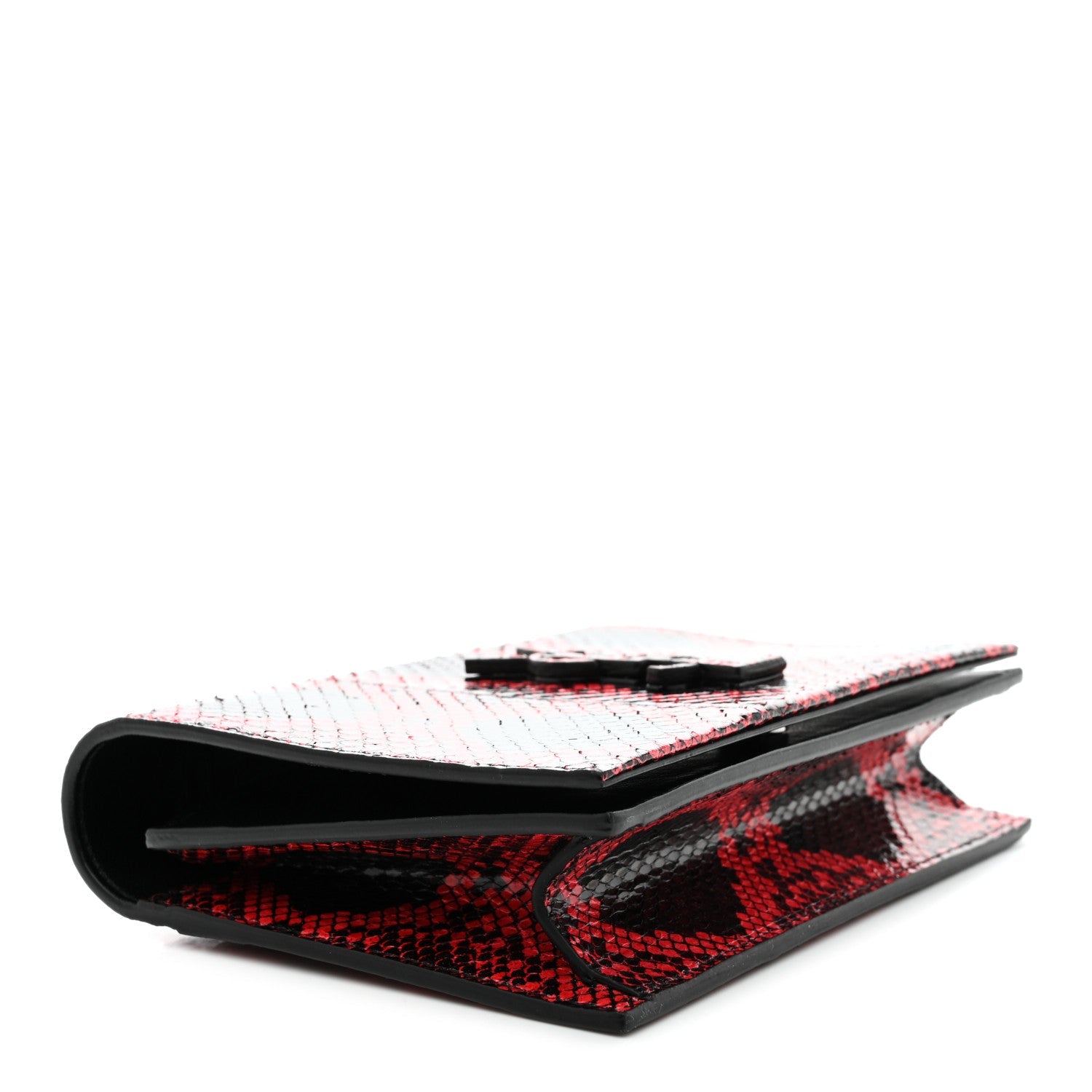Ayers Monogram Toy Kate Strap Wallet Black Red