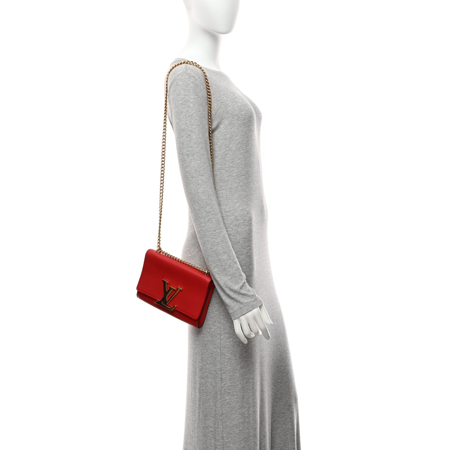 Calfskin Chain Louise MM Red