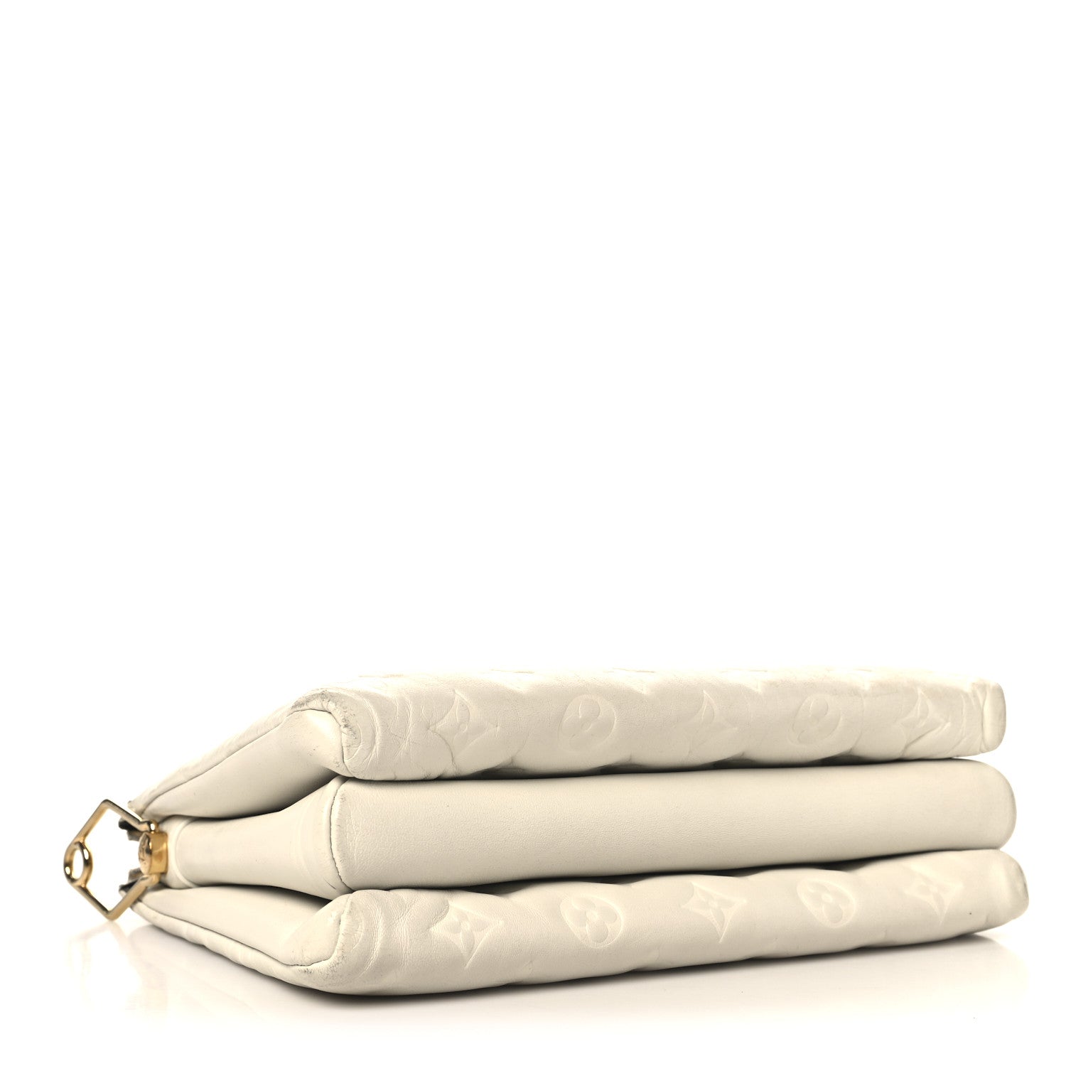 Lambskin Embossed Monogram Coussin PM Beige Cream