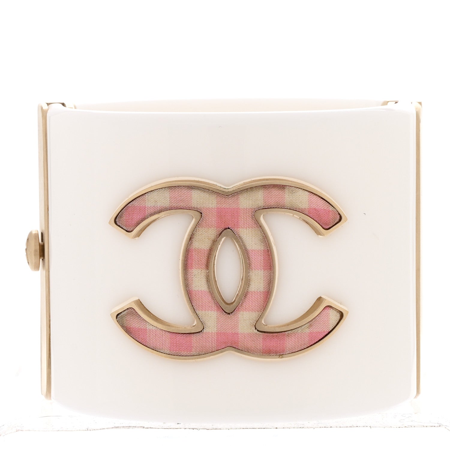 Resin Gingham CC Cuff White Pink