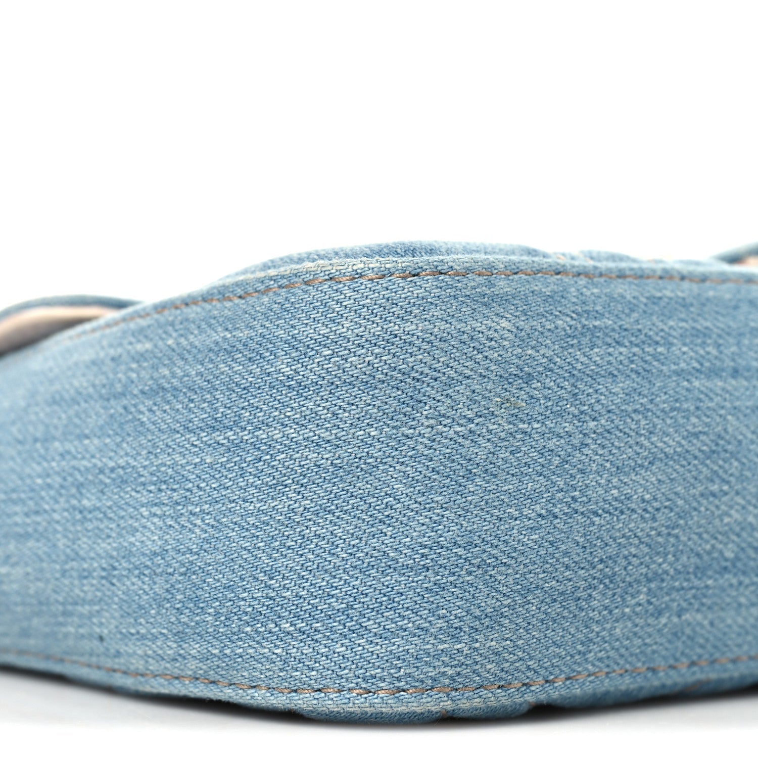 Denim Matelasse Mini Pearly GG Marmont Shoulder Bag Blue