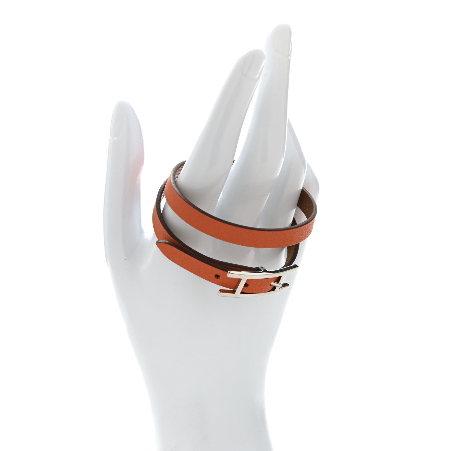 Swift Epsom Behapi Double Tour Reversible Bracelet T4 Orange Gold
