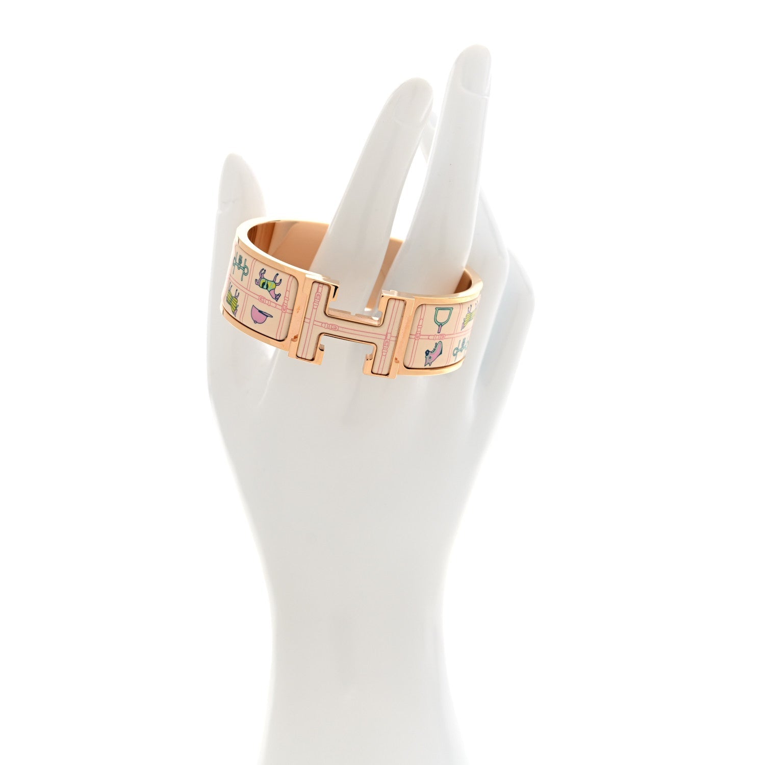 Enamel Couvertures et Tenues de Jour Wide Clic Clac H Bracelet PM Pannacotta